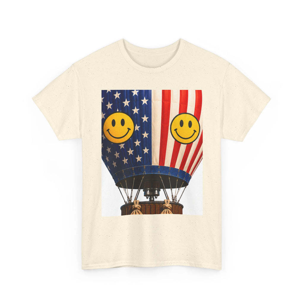 American Flag Hot Air Balloon Tee — "Happy Birthday America 250" Patriotic T-Shirt