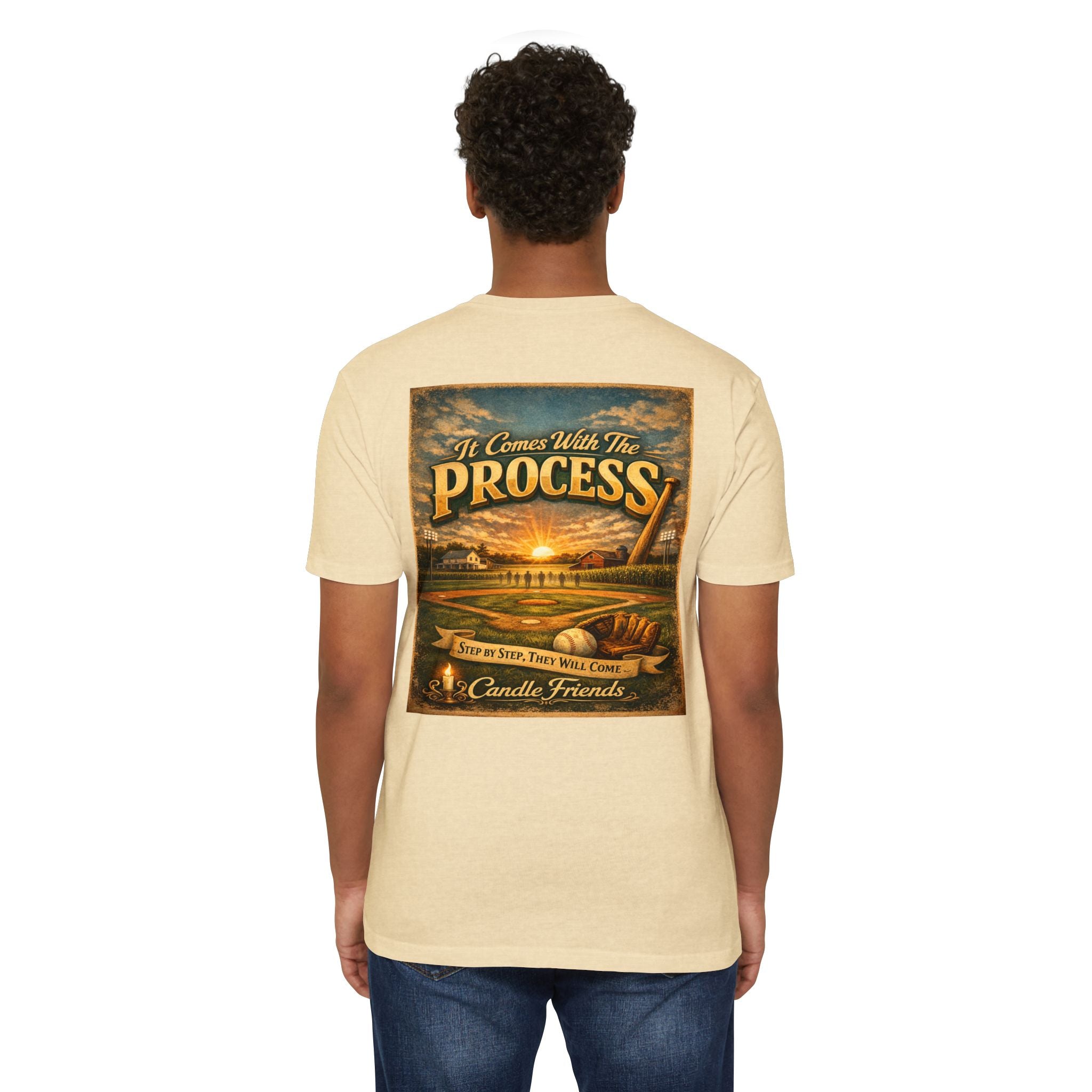 It Comes With The Process T-Shirt — Vintage Sunset 'Step By Step' Graphic Tee