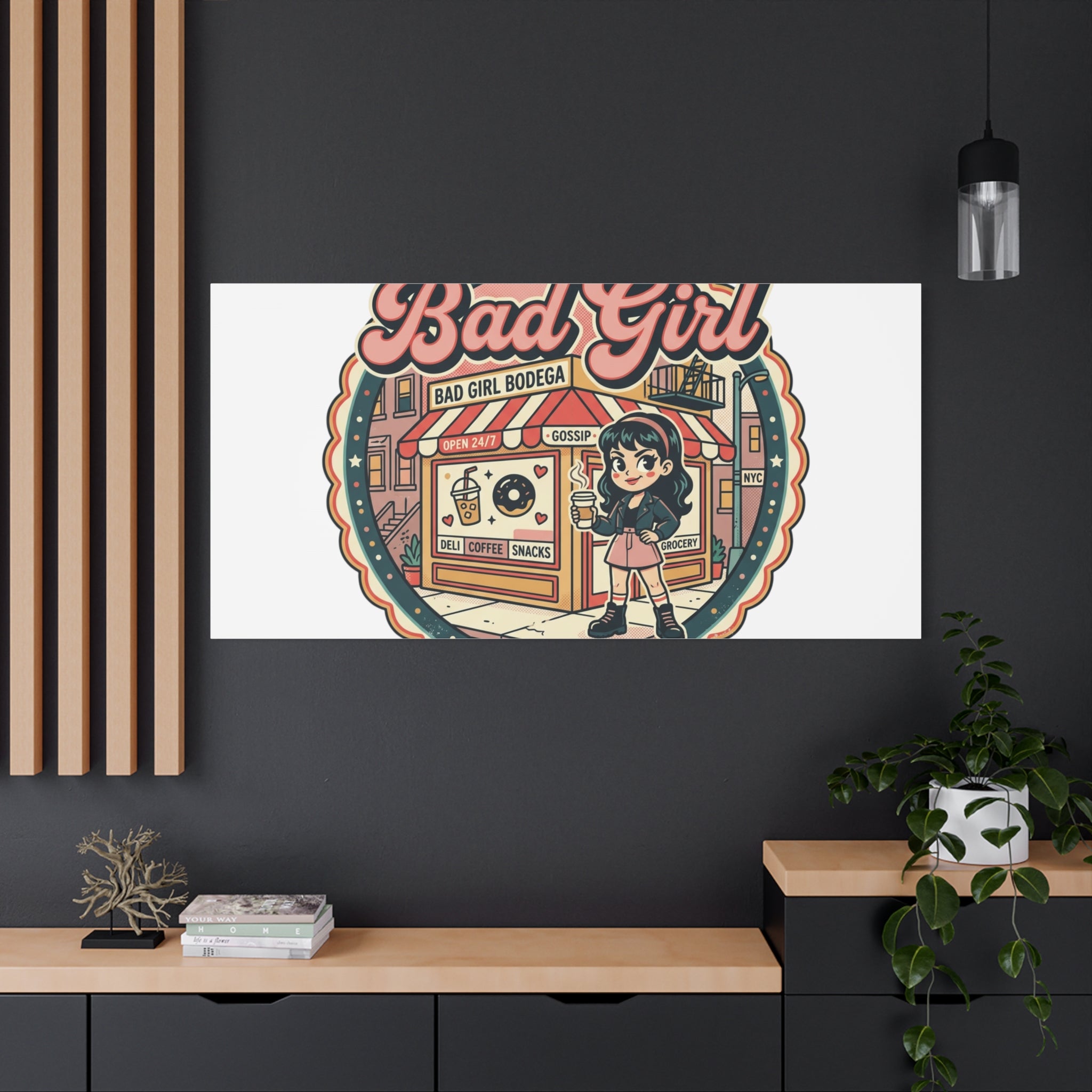 Bad Girl Bodega Canvas Print | Bodega, NYC, Y2K Corner Store Art