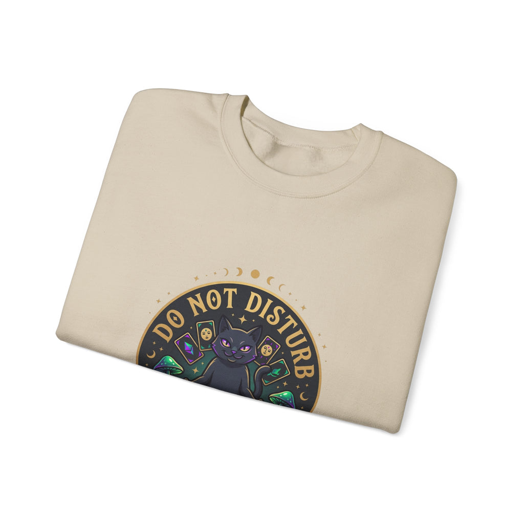 Do Not Disturb Cat Crewneck Sweatshirt | witchy goblincore, chaos energy