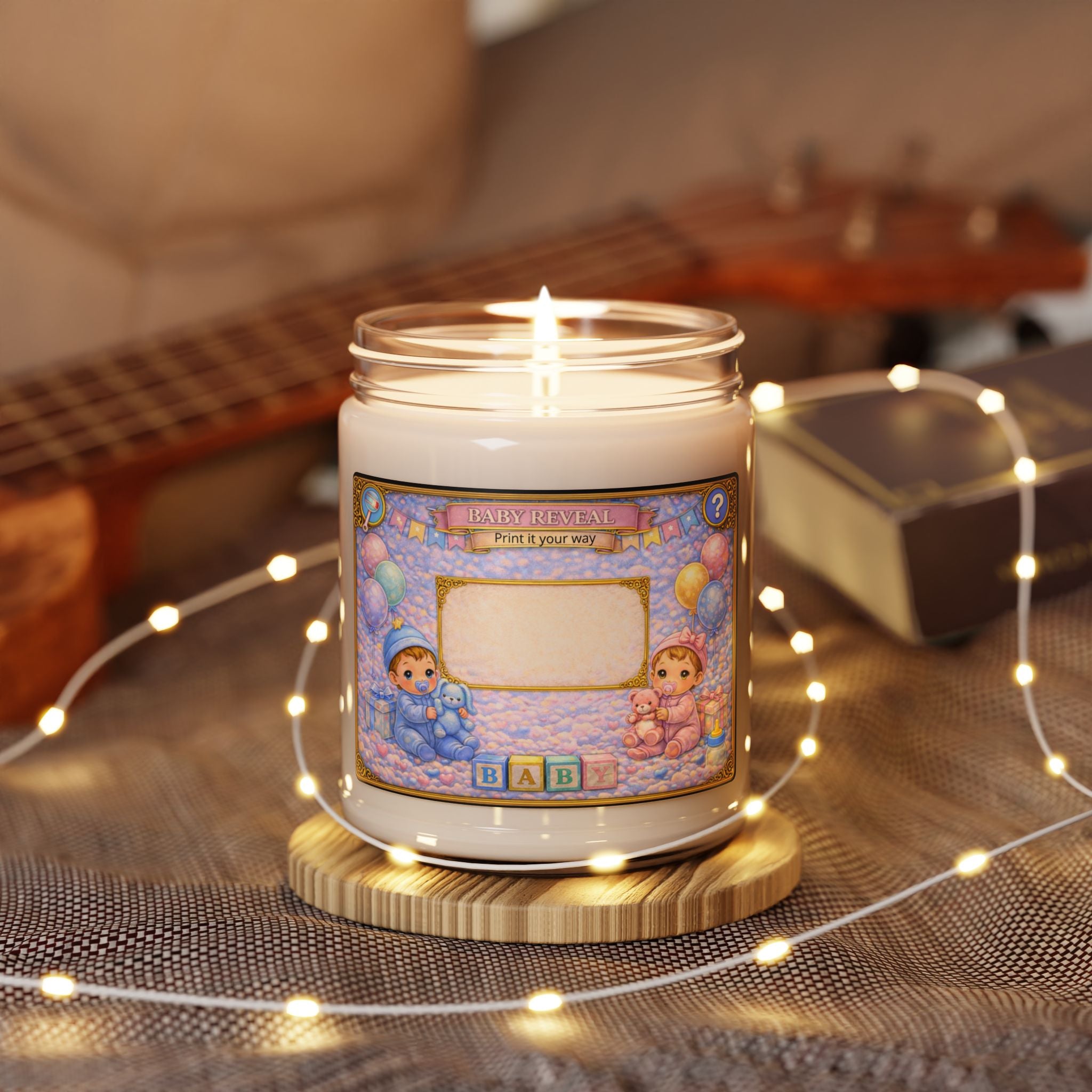 Baby Reveal Soy Candle – Personalized "It's A Boy/Girl" Nursery Scent (9oz)