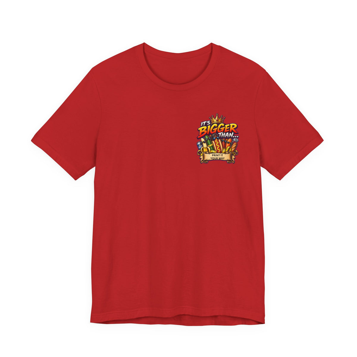 T-Shirt — "It's Bigger Than..." Retro Hot Dog & Snacks Graphic Tee