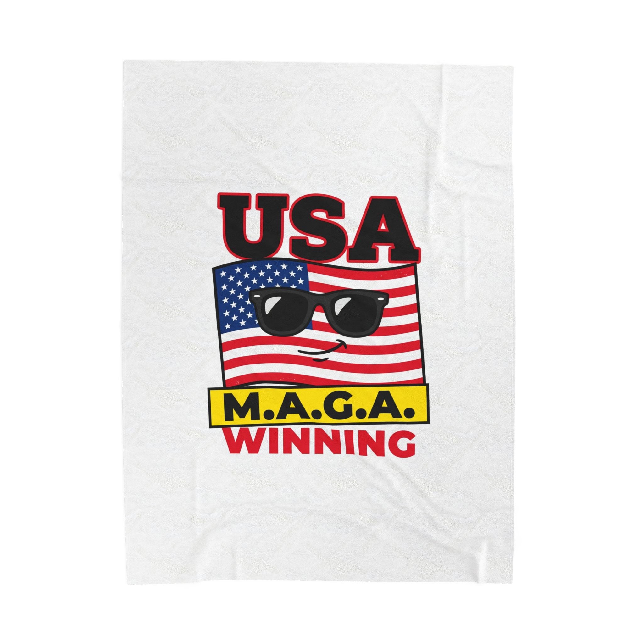 Maga Winning Velveteen Blanket | protest typography, acronym humor