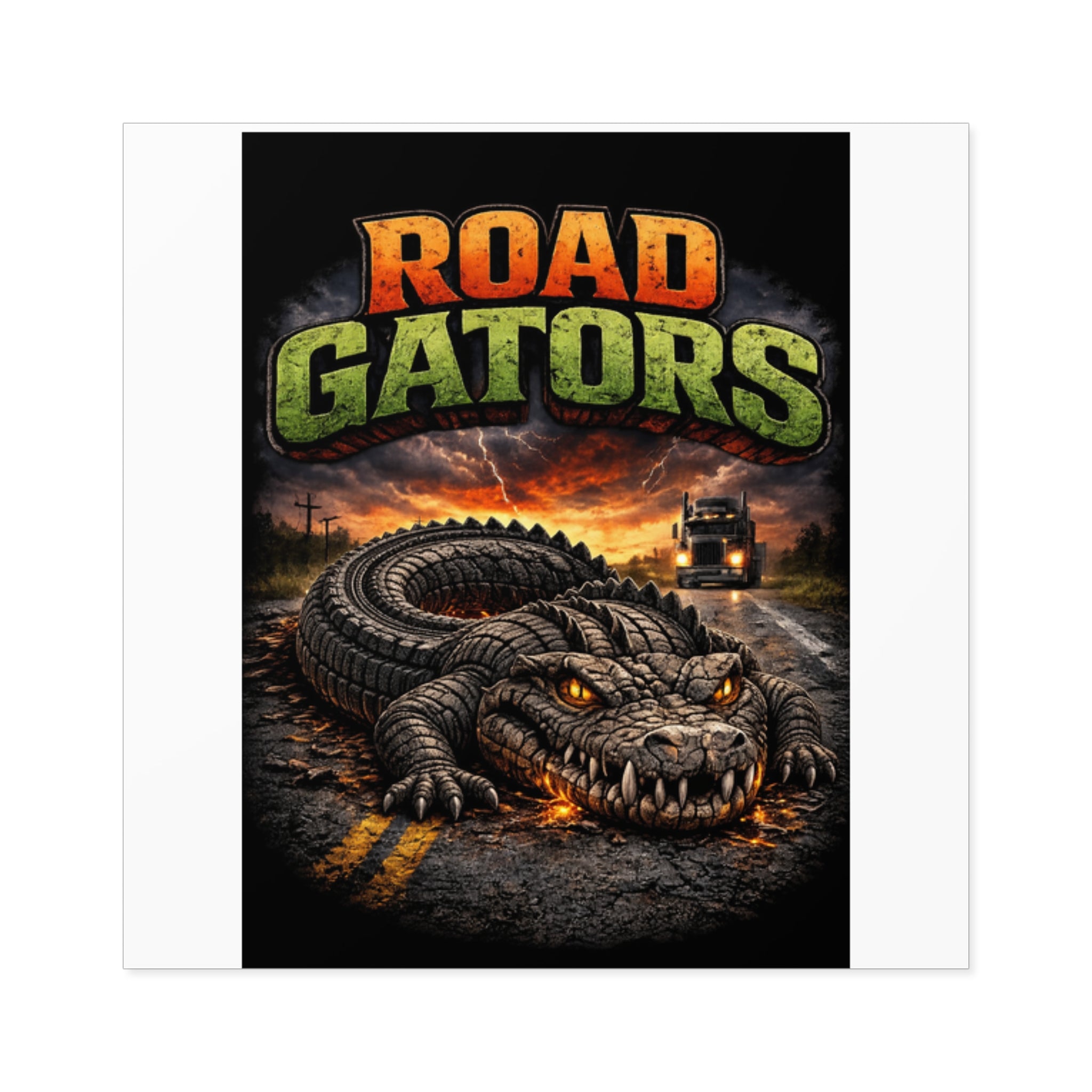 Road Gators Square Sticker — Heavy-Duty Indoor/Outdoor Vinyl