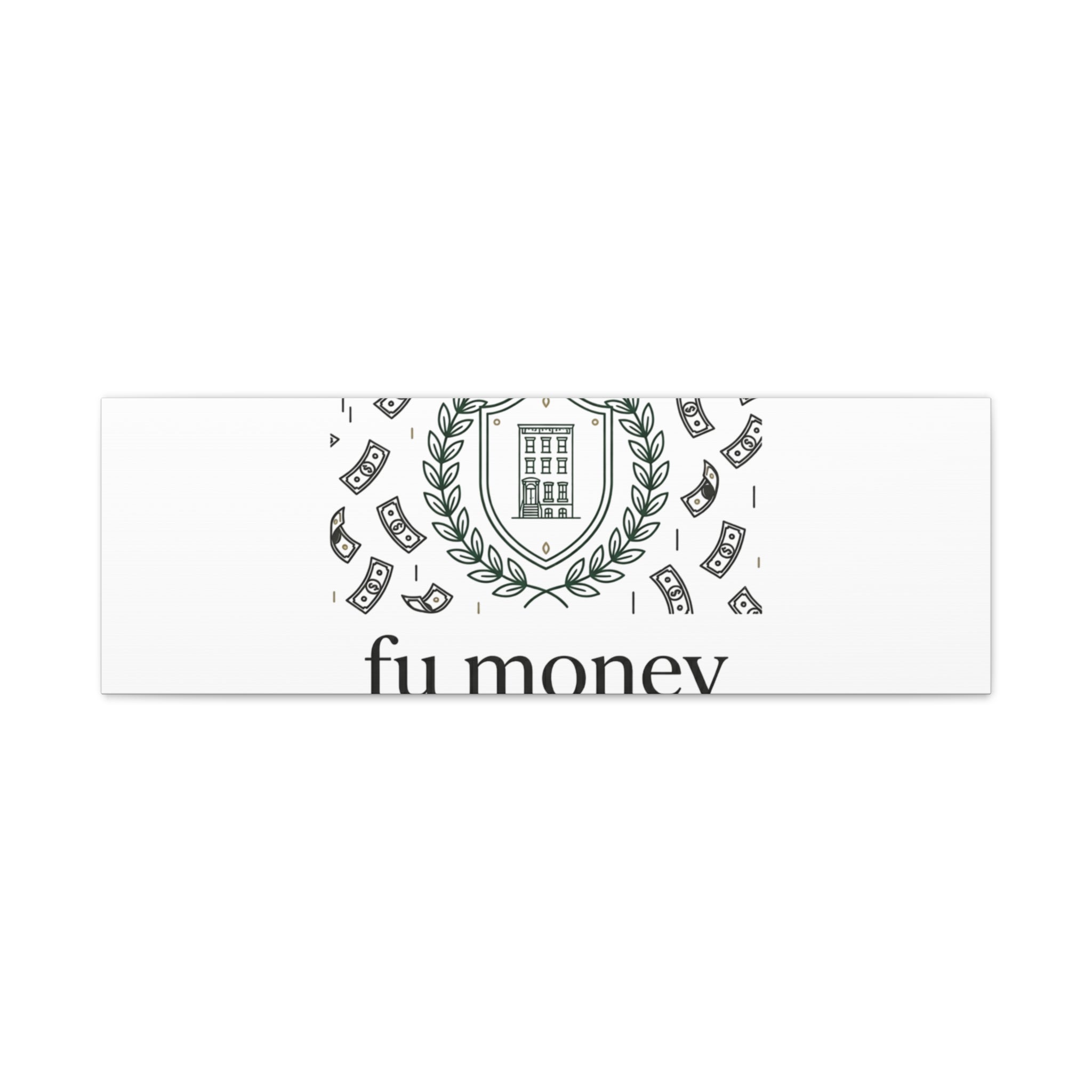 fu money Canvas |New Money Minimalist, Quiet Luxury, Serif Monochrome