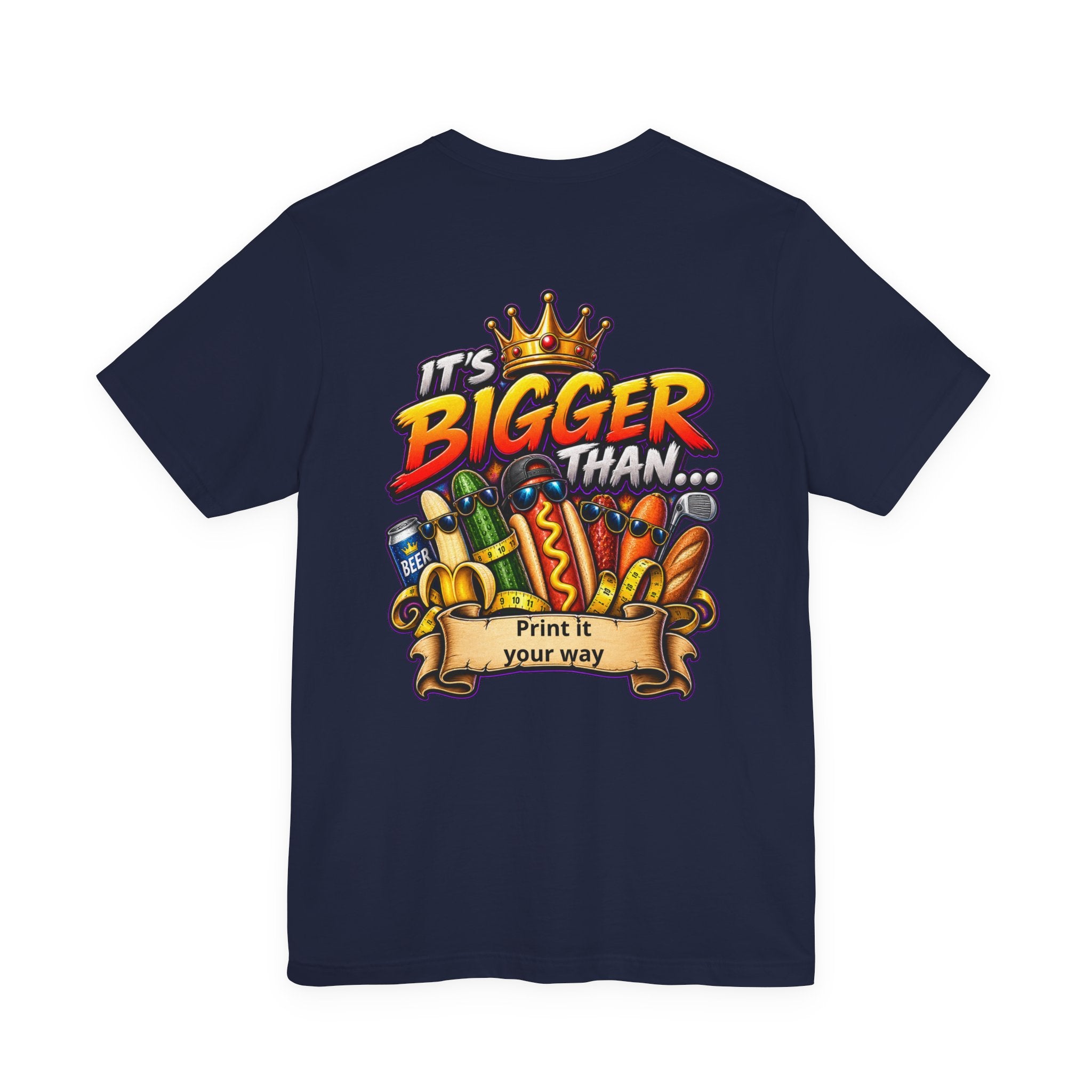 T-Shirt — "It's Bigger Than..." Retro Hot Dog & Snacks Graphic Tee