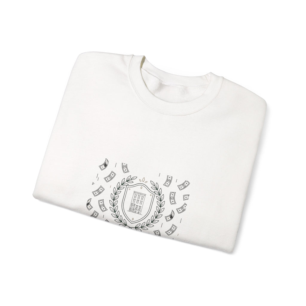 fu money crewneck sweatshirt | old money minimalist, serif monochrome