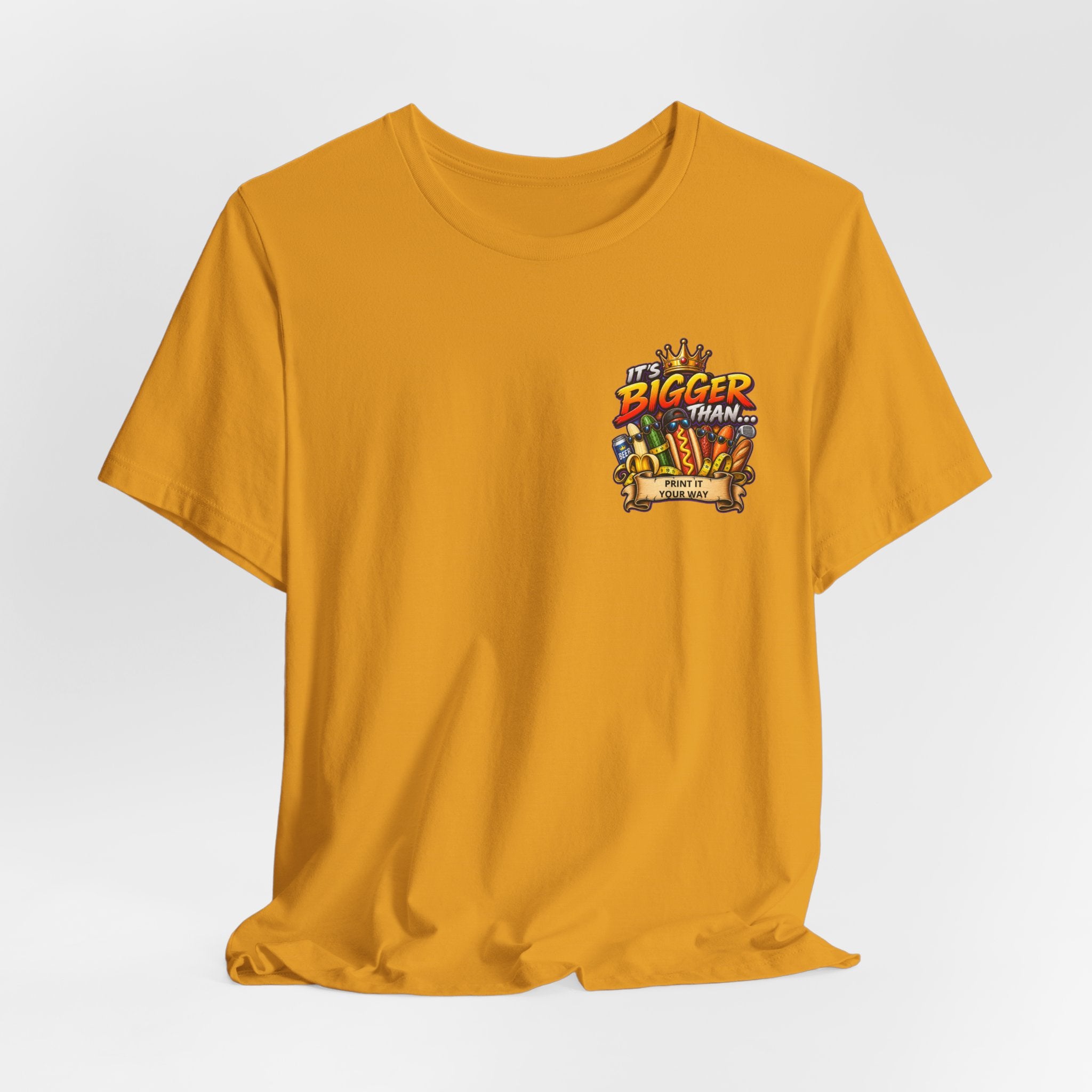 T-Shirt — "It's Bigger Than..." Retro Hot Dog & Snacks Graphic Tee