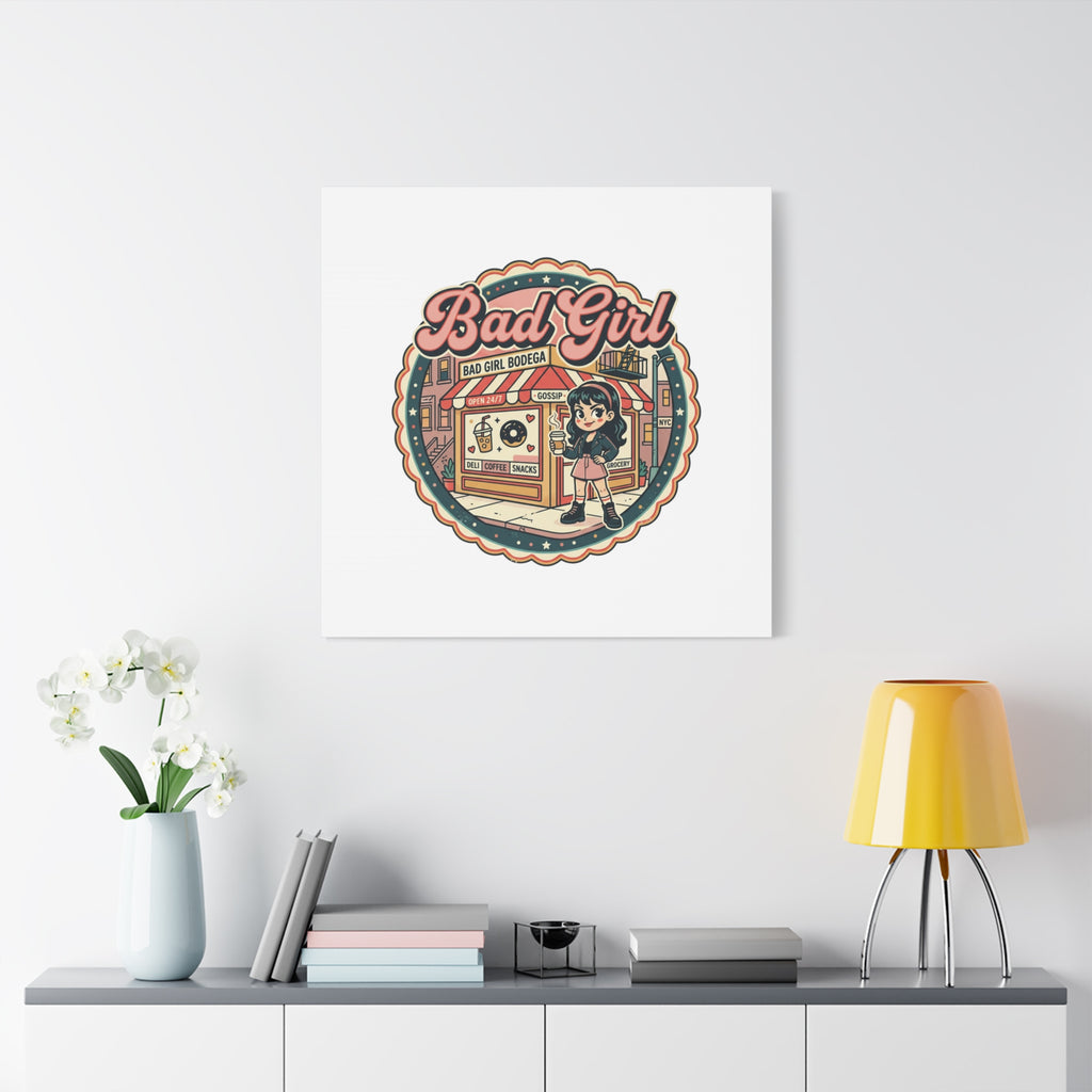 Bad Girl Bodega Canvas Print | Bodega, NYC, Y2K Corner Store Art