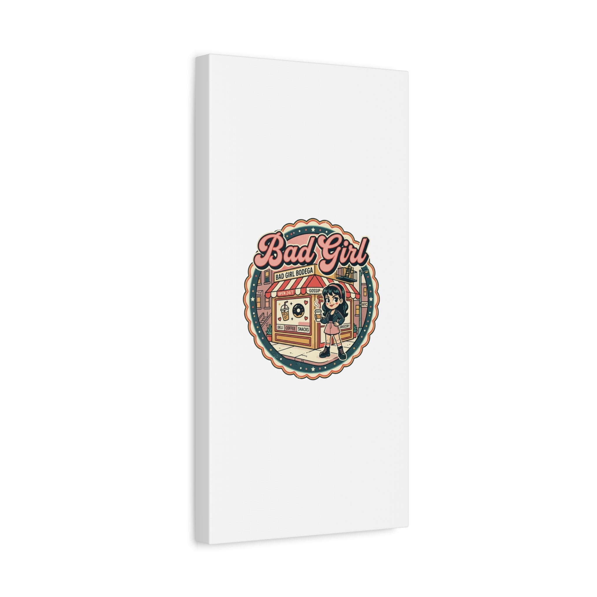Bad Girl Bodega Canvas Print | Bodega, NYC, Y2K Corner Store Art