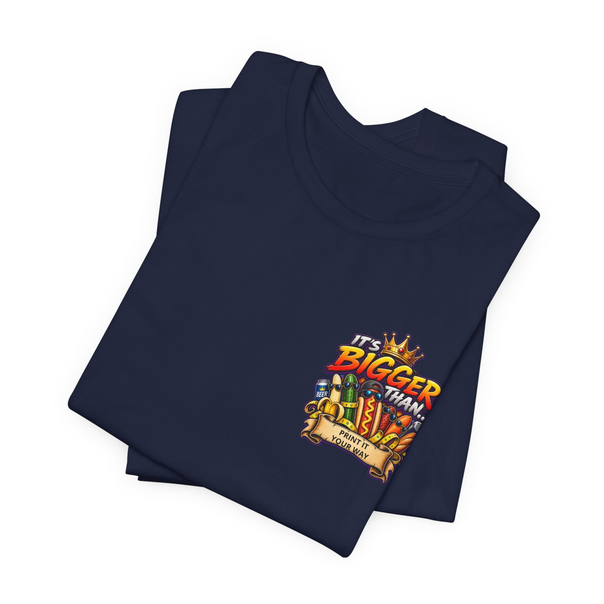 T-Shirt — "It's Bigger Than..." Retro Hot Dog & Snacks Graphic Tee