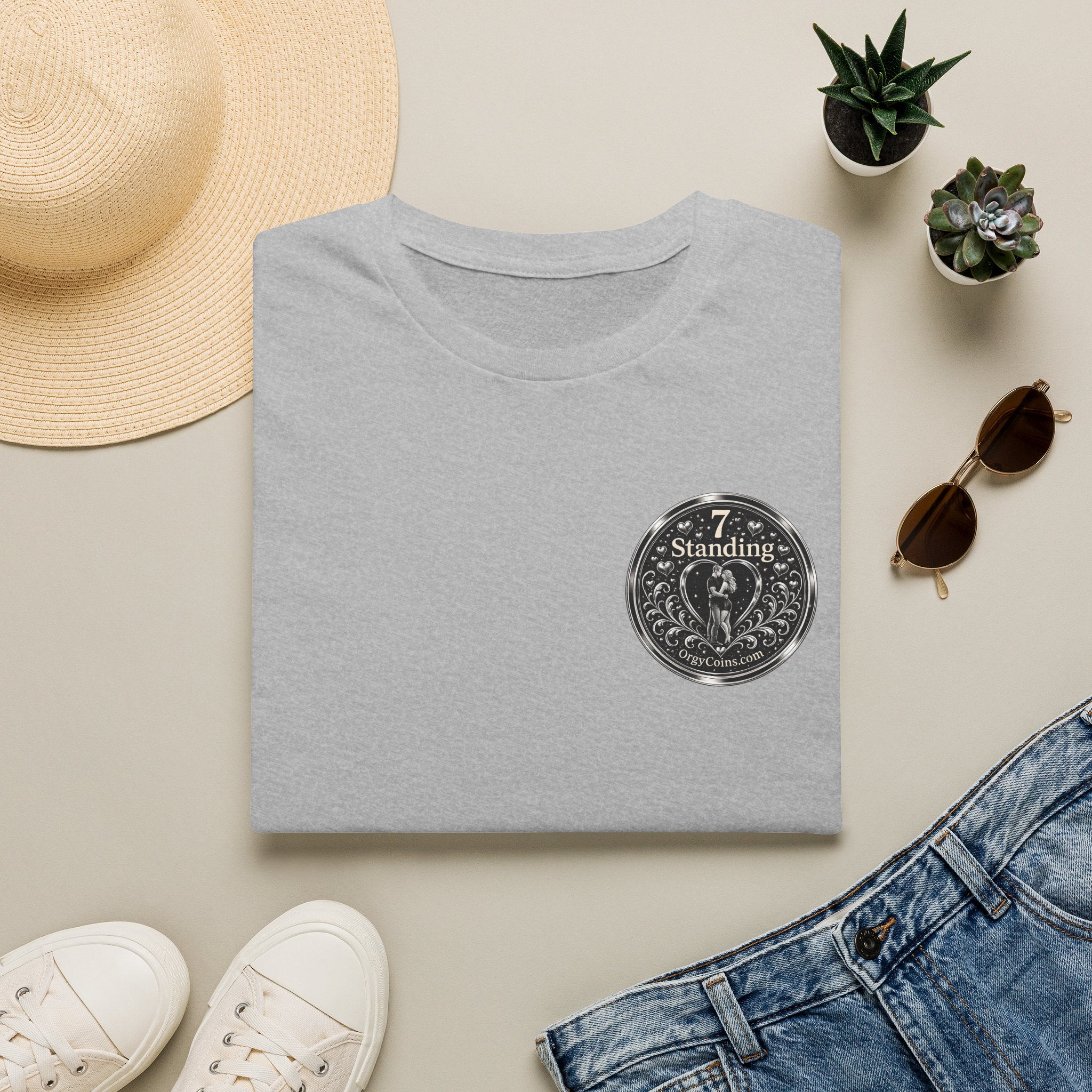 Standing Seven Orgy Coin Graphic T-Shirt