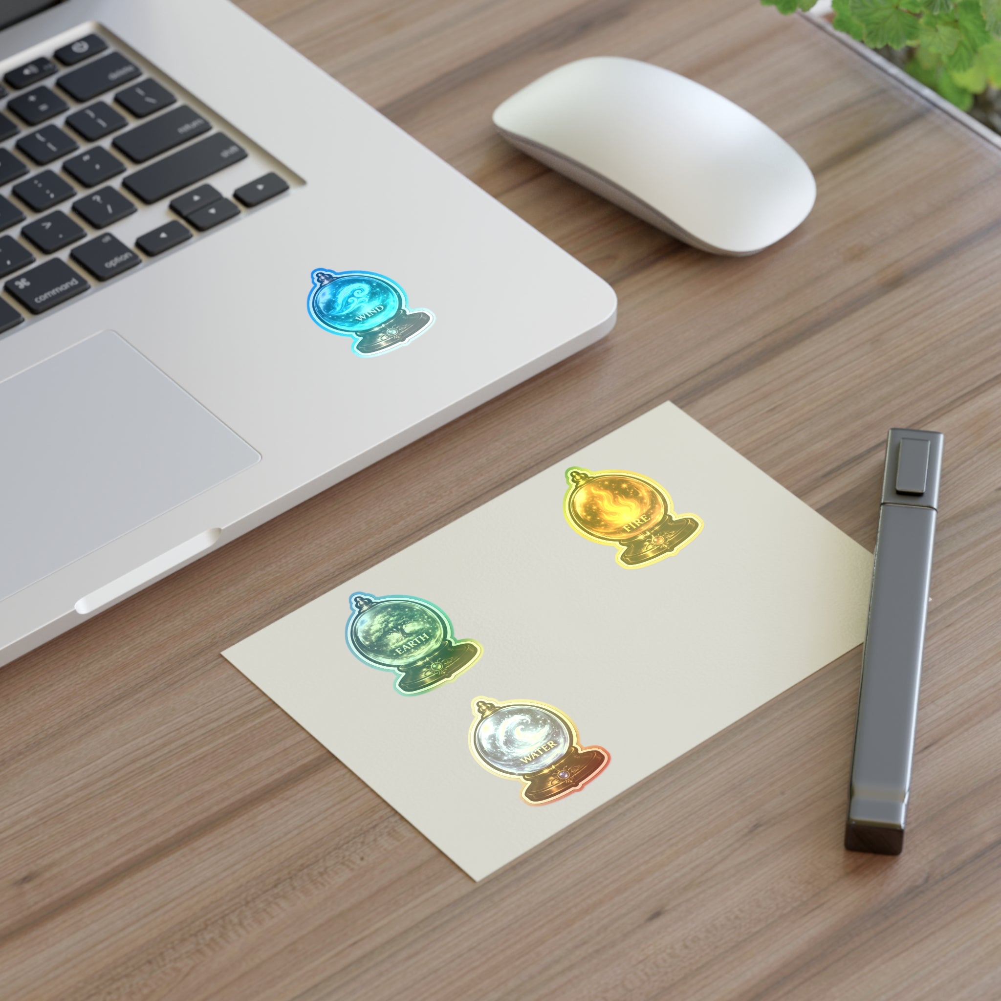 Elemental Globe Sticker Sheet — Earth, Fire, Water, Wind Magic Stickers