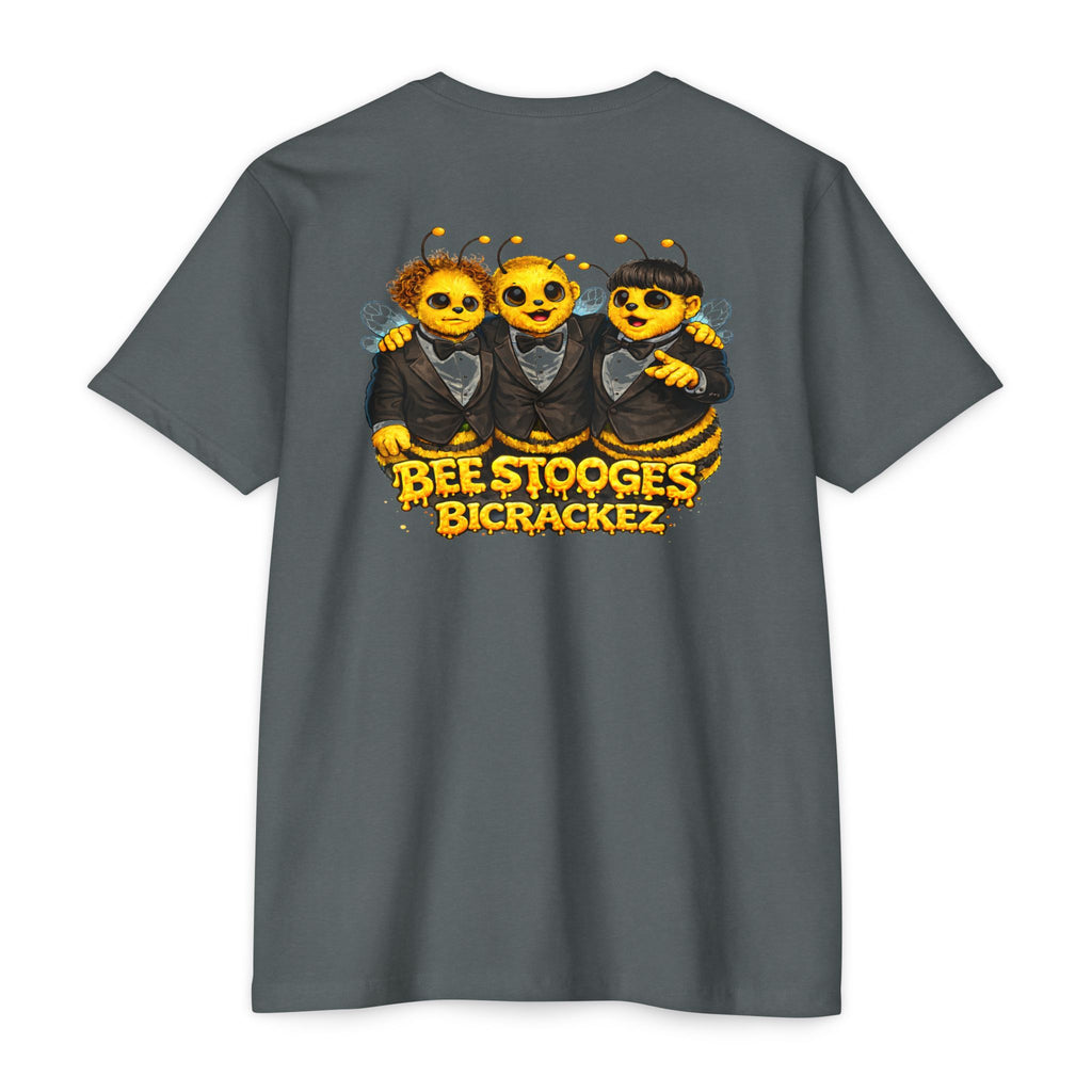 Bee Stooges Graphic T-Shirt — Bee Costume Trio "Bee Crackez" Vintage Band Tee