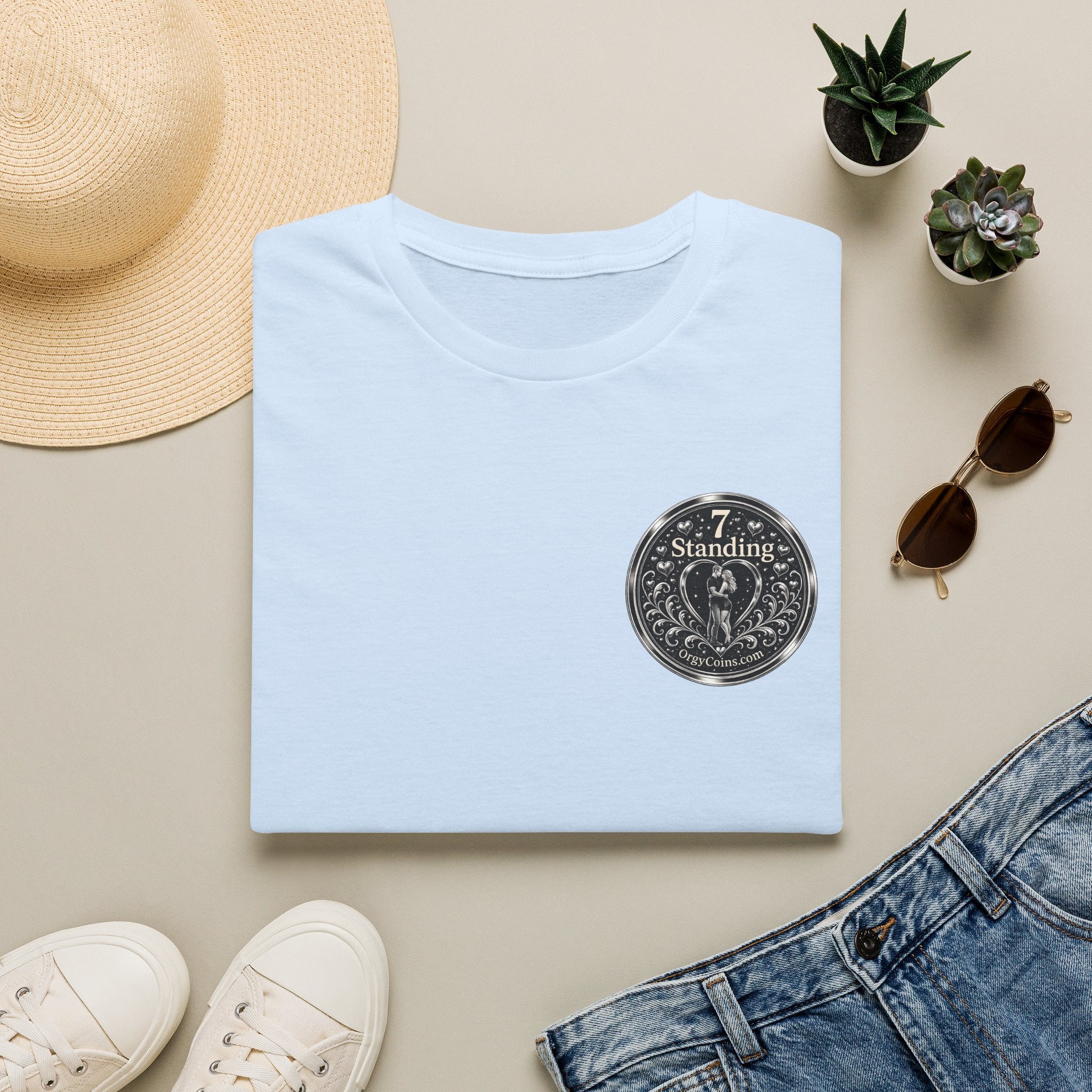 Standing Seven Orgy Coin Graphic T-Shirt