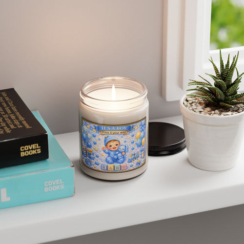 Baby Boy Scented Soy Candle 9oz — "It's a Boy" Nursery Gift
