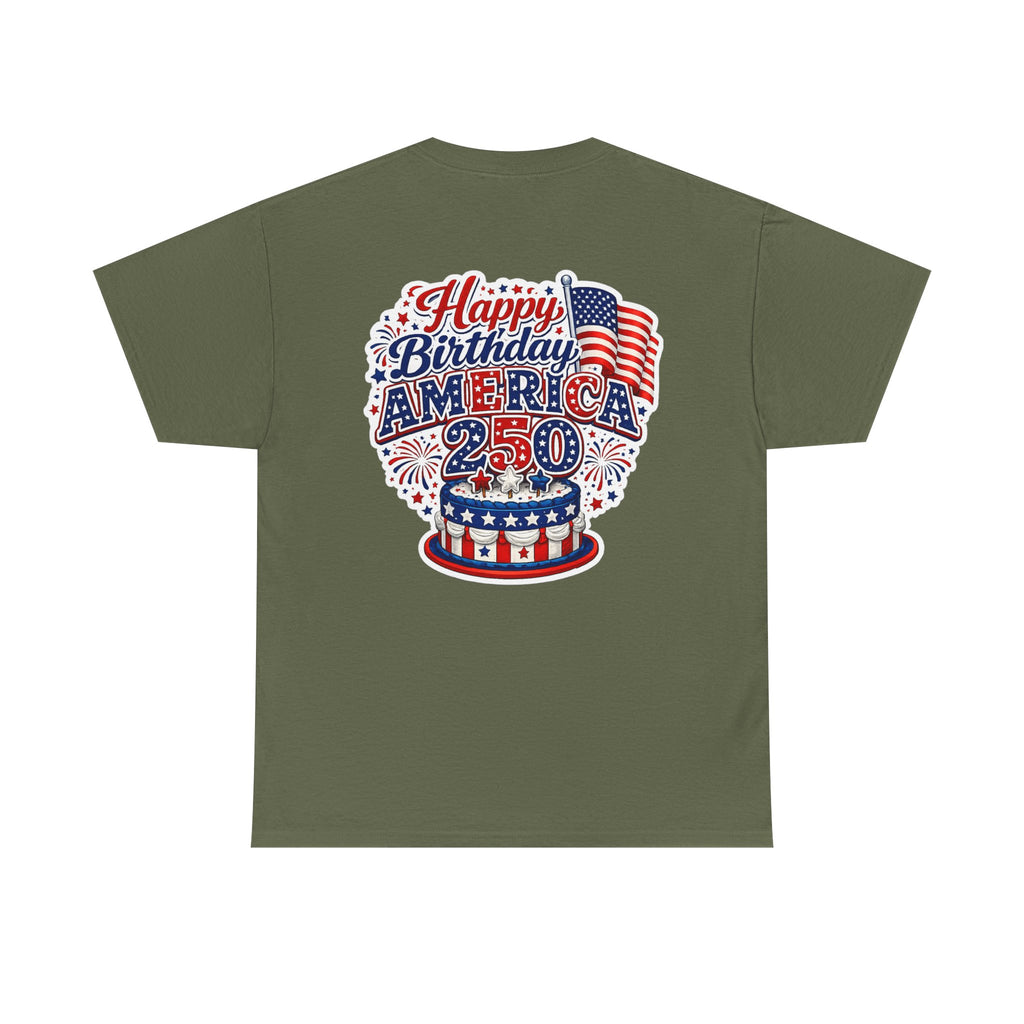 American Flag Hot Air Balloon Tee — "Happy Birthday America 250" Patriotic T-Shirt