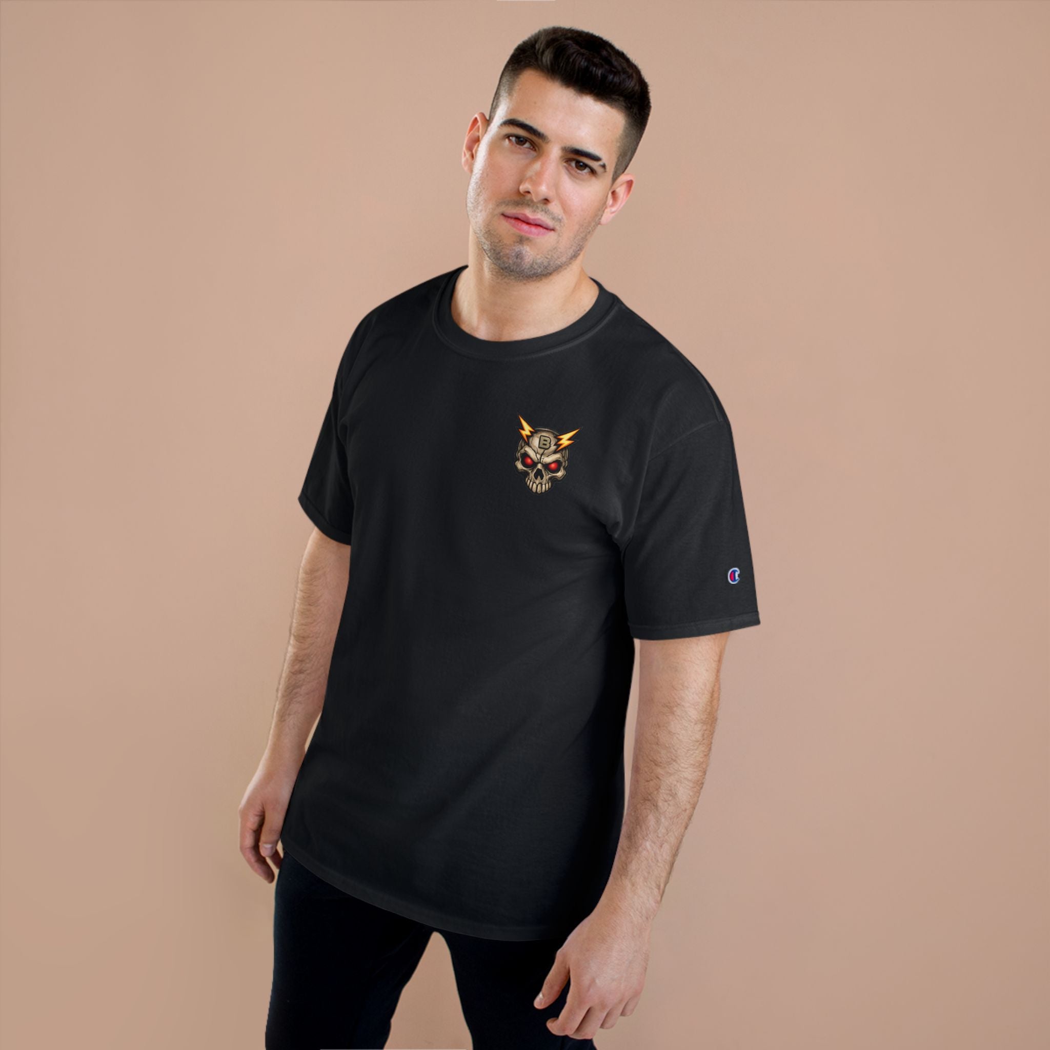 Champion T-Shirt — "I’ll Let You Know When It’s Clear" Gamer Skull Back Print