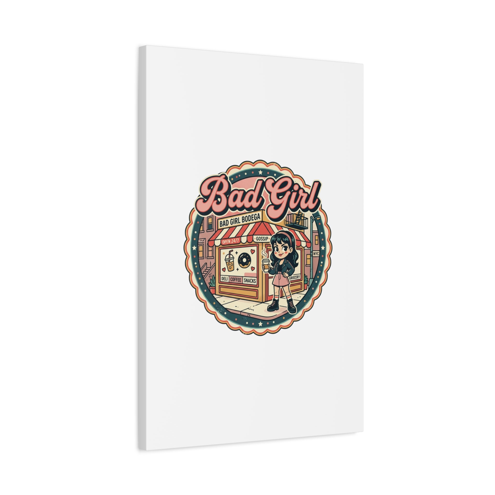 Bad Girl Bodega Canvas Print | Bodega, NYC, Y2K Corner Store Art