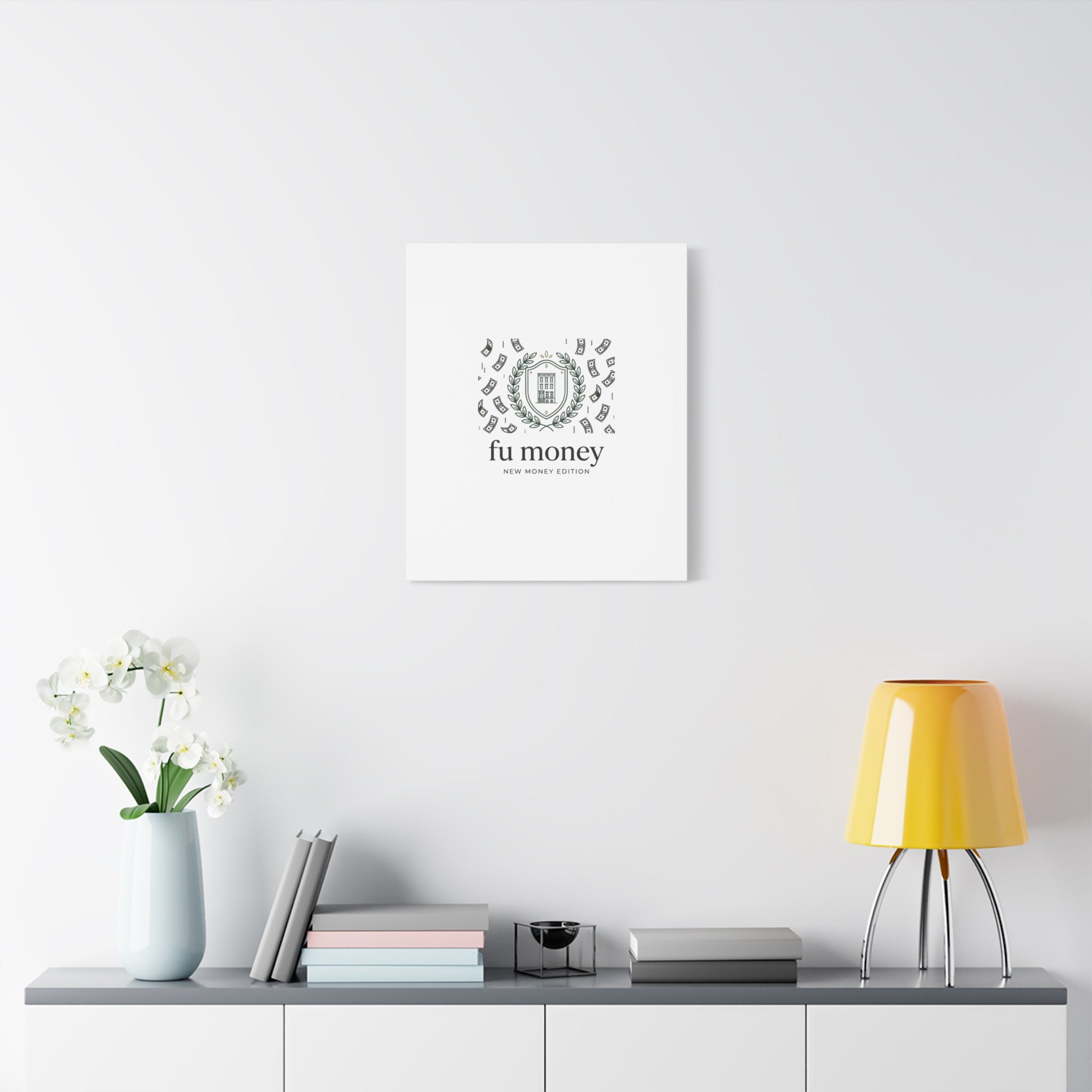 fu money Canvas |New Money Minimalist, Quiet Luxury, Serif Monochrome
