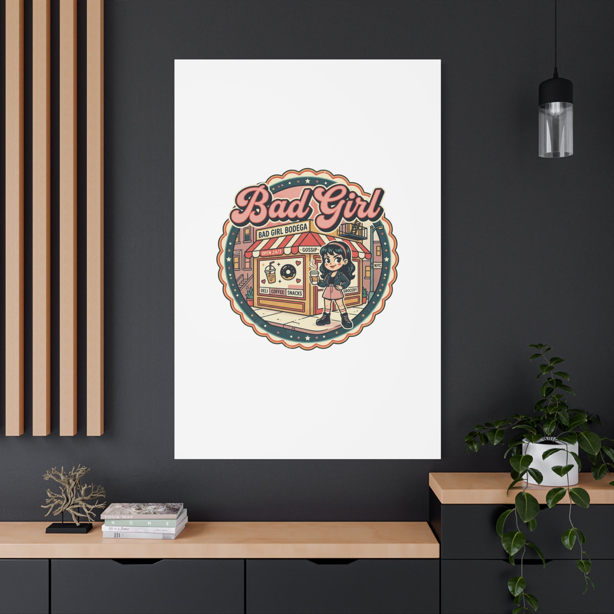 Bad Girl Bodega Canvas Print | Bodega, NYC, Y2K Corner Store Art