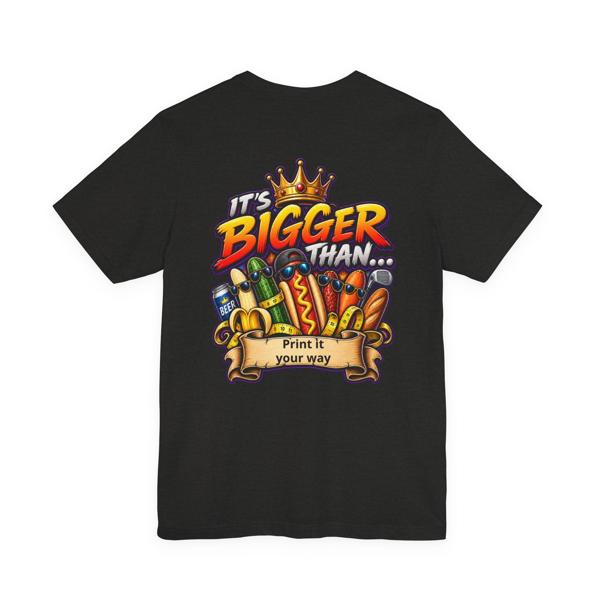 T-Shirt — "It's Bigger Than..." Retro Hot Dog & Snacks Graphic Tee