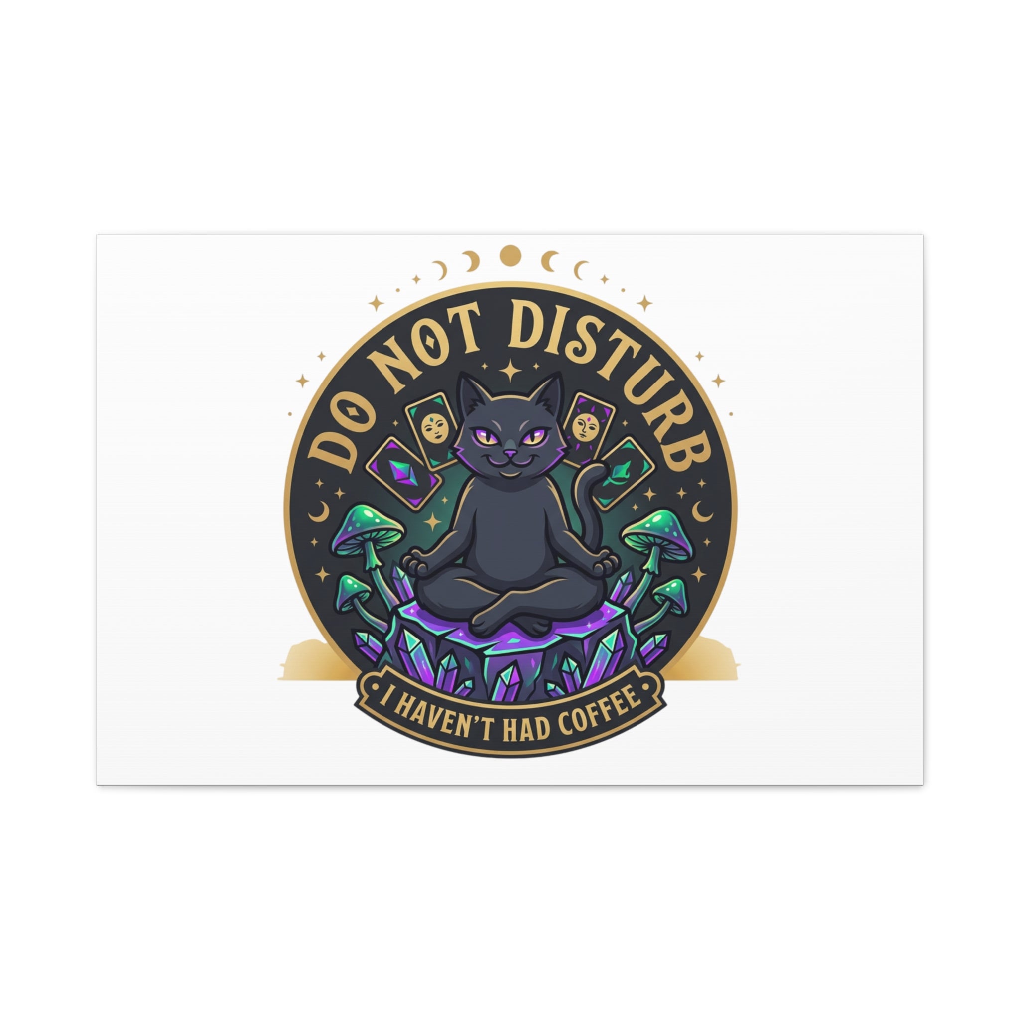 Do Not Disturb Cat Meditation Matte Canvas | witchy, goblincore
