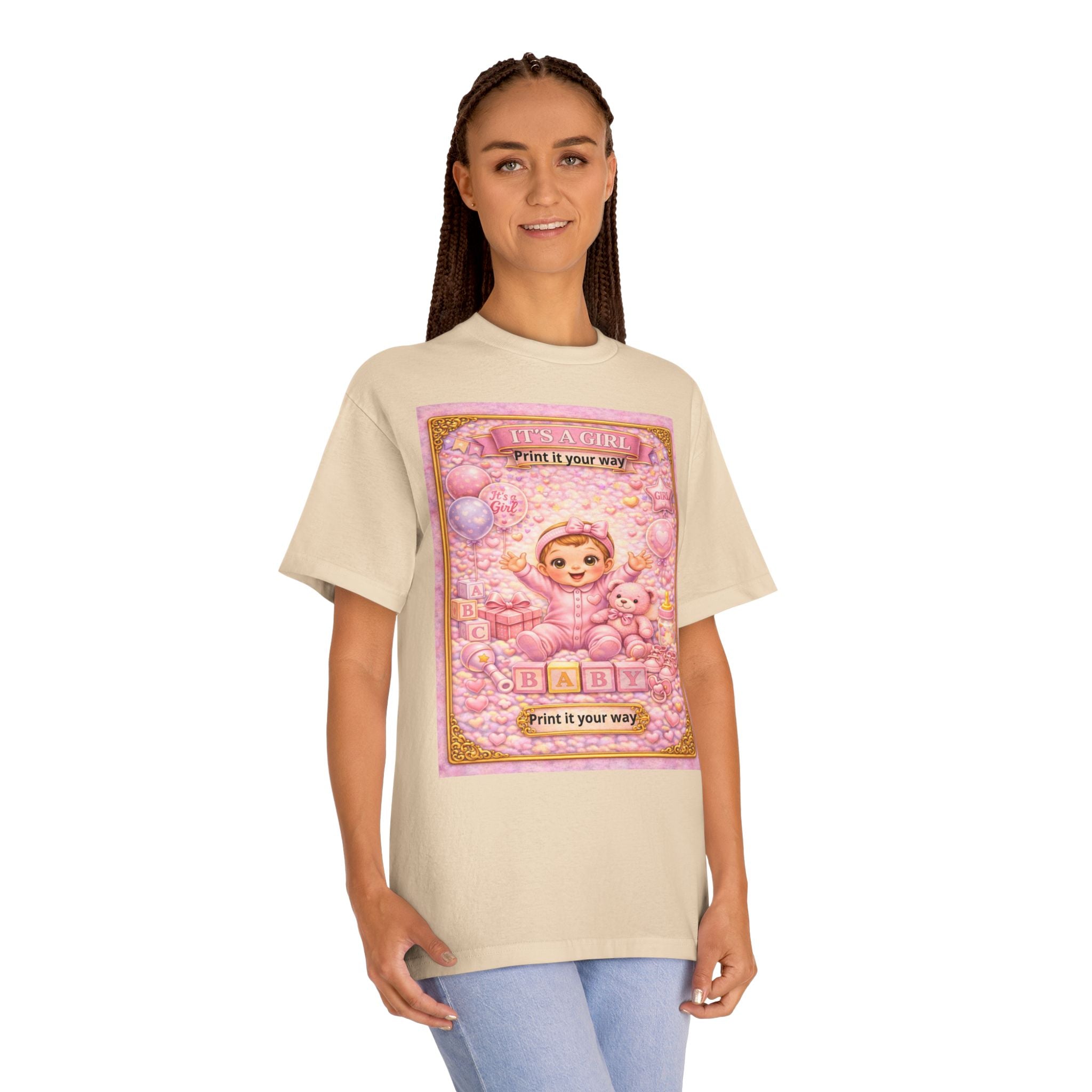 Kawaii Baby Bear Graphic Tee — Pink Cute Retro Nursery Print