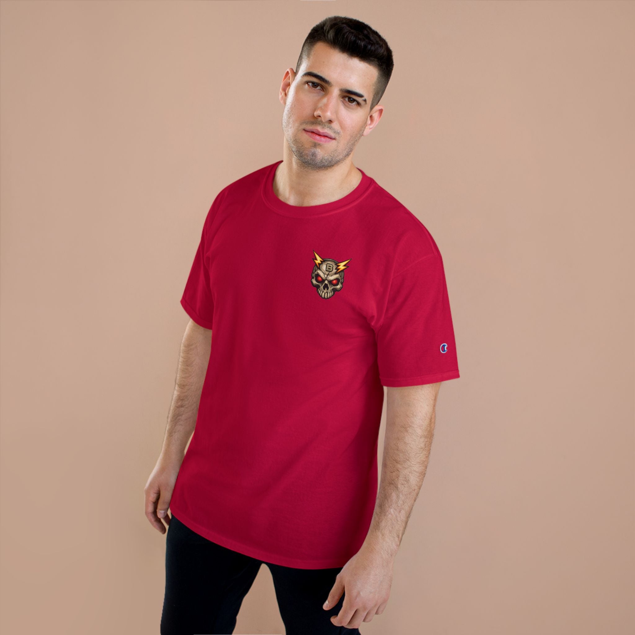 Champion T-Shirt — "I’ll Let You Know When It’s Clear" Gamer Skull Back Print