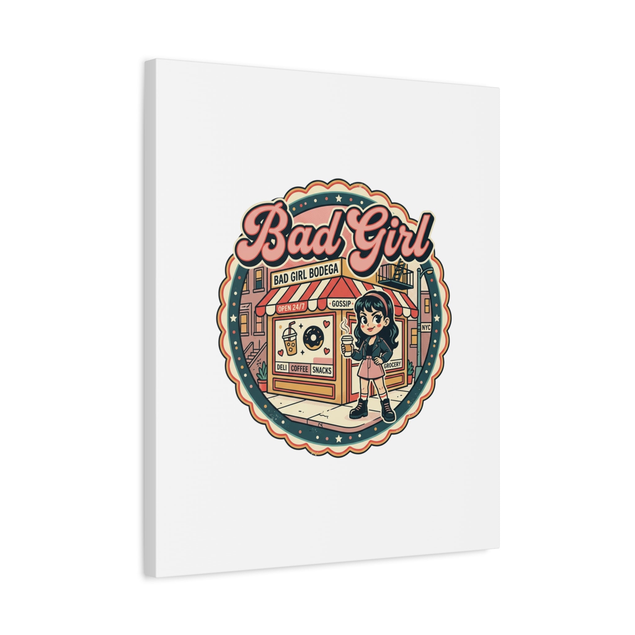 Bad Girl Bodega Canvas Print | Bodega, NYC, Y2K Corner Store Art