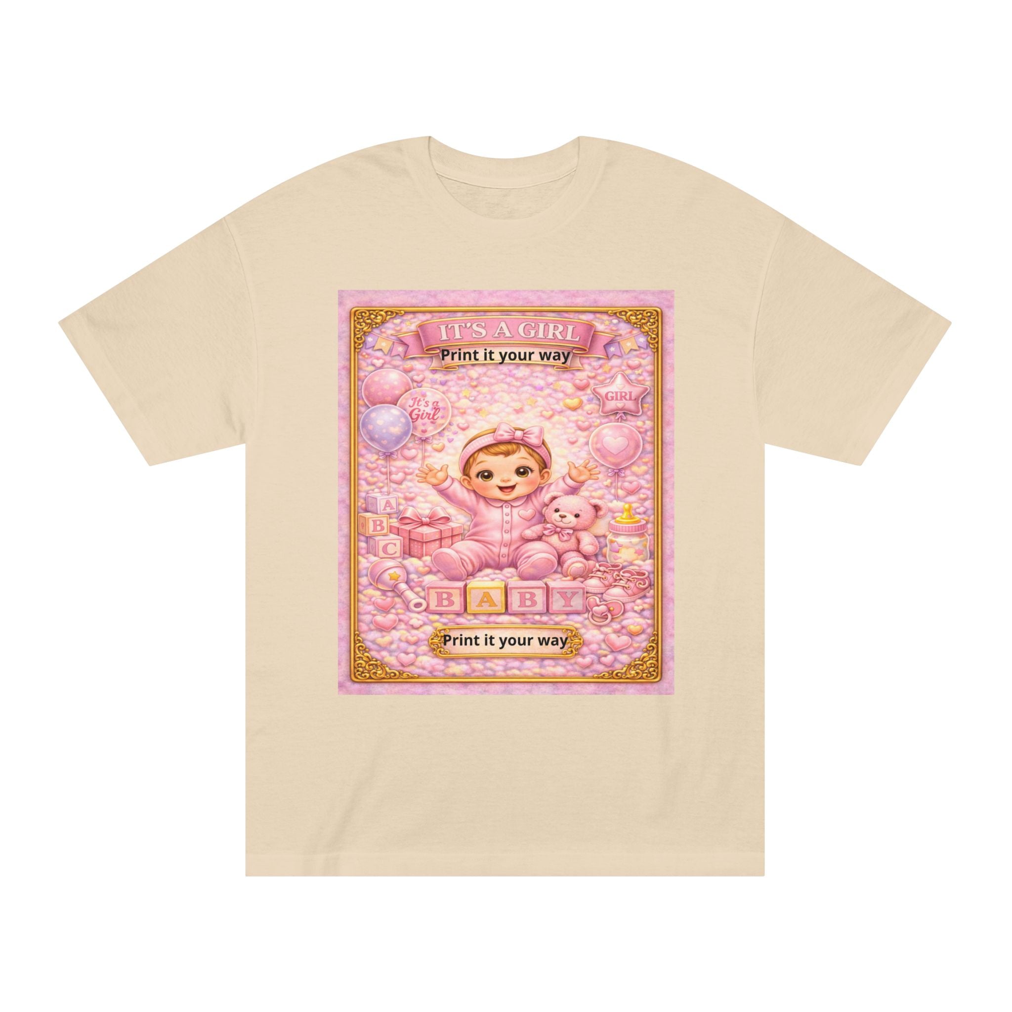 Kawaii Baby Bear Graphic Tee — Pink Cute Retro Nursery Print