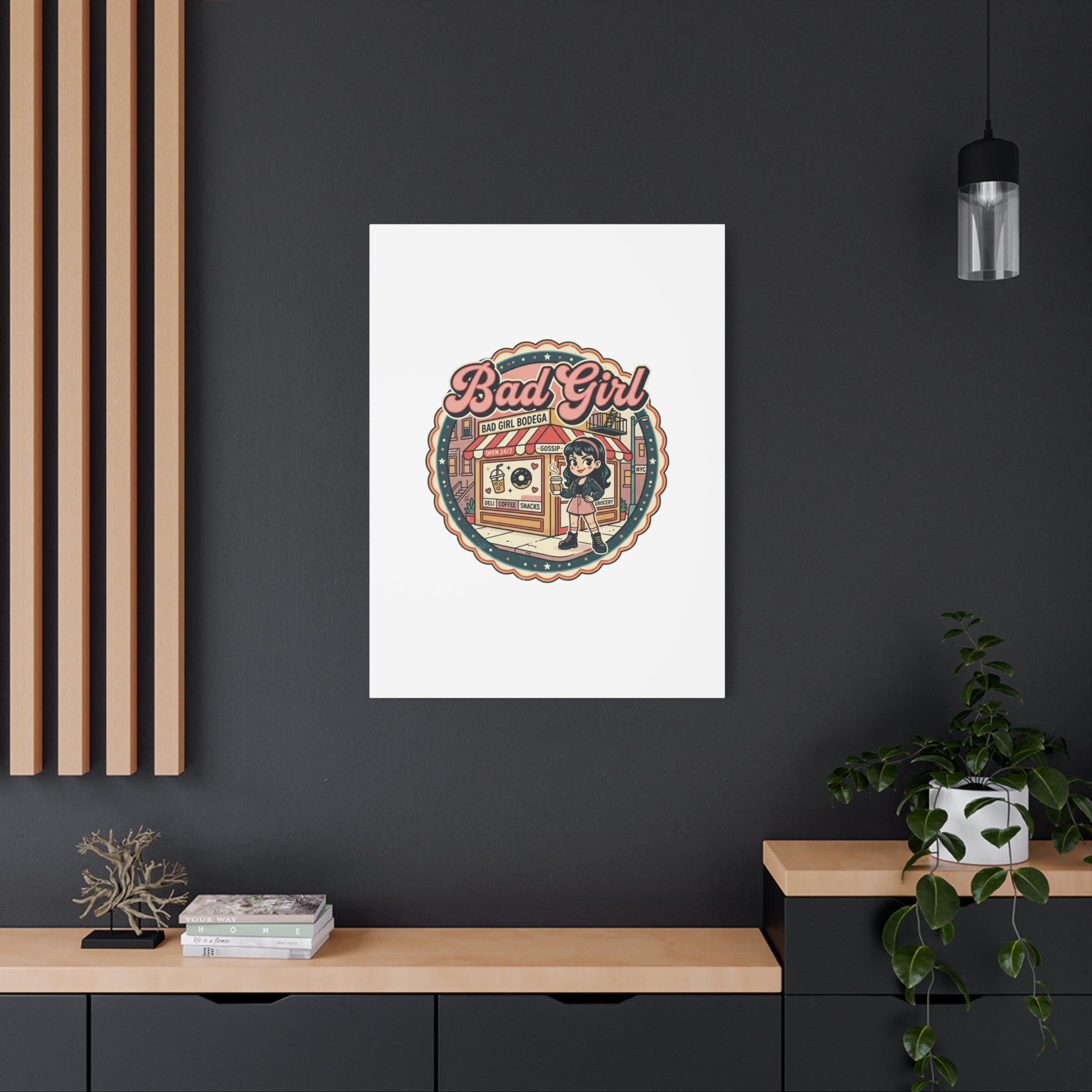 Bad Girl Bodega Canvas Print | Bodega, NYC, Y2K Corner Store Art