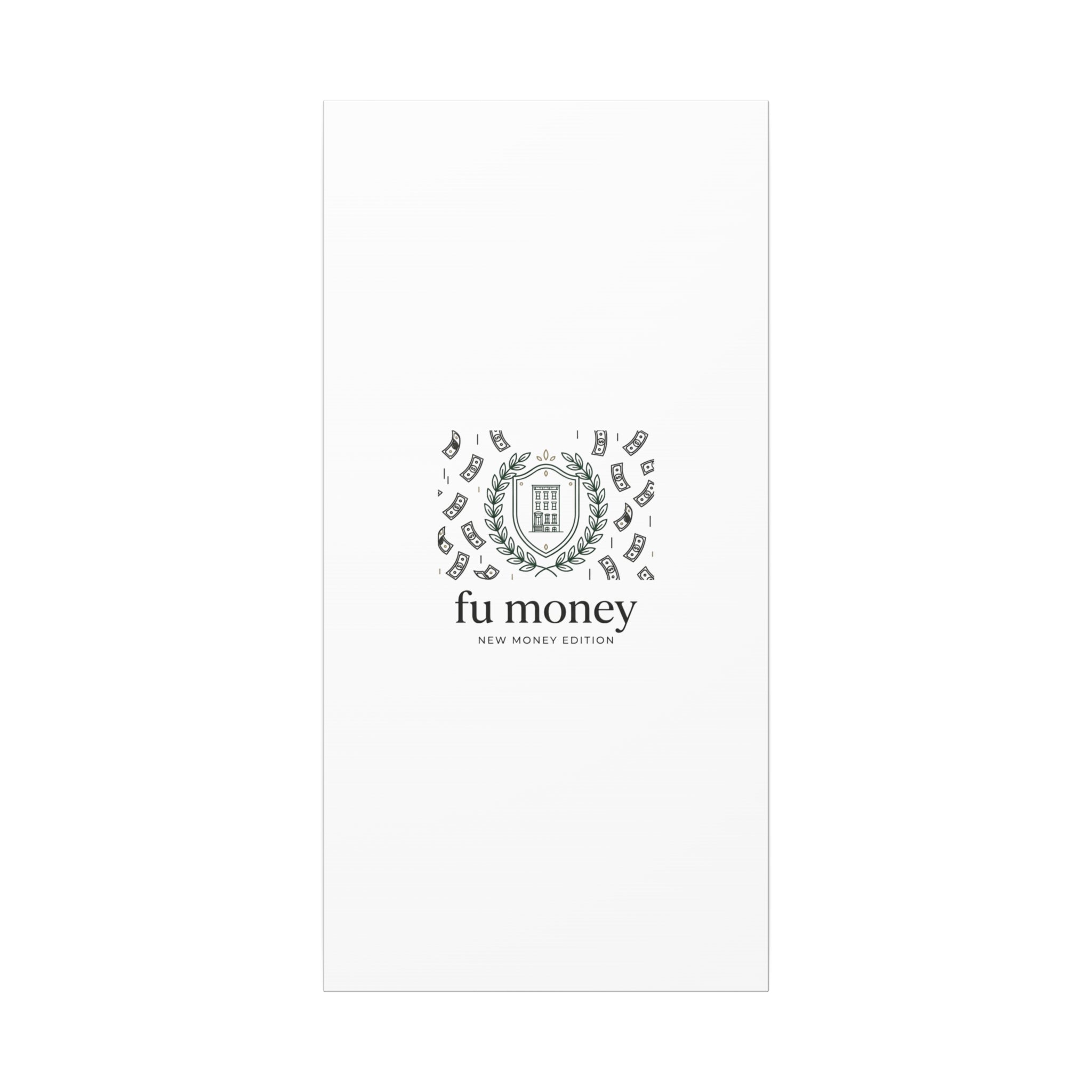 fu money Canvas |New Money Minimalist, Quiet Luxury, Serif Monochrome