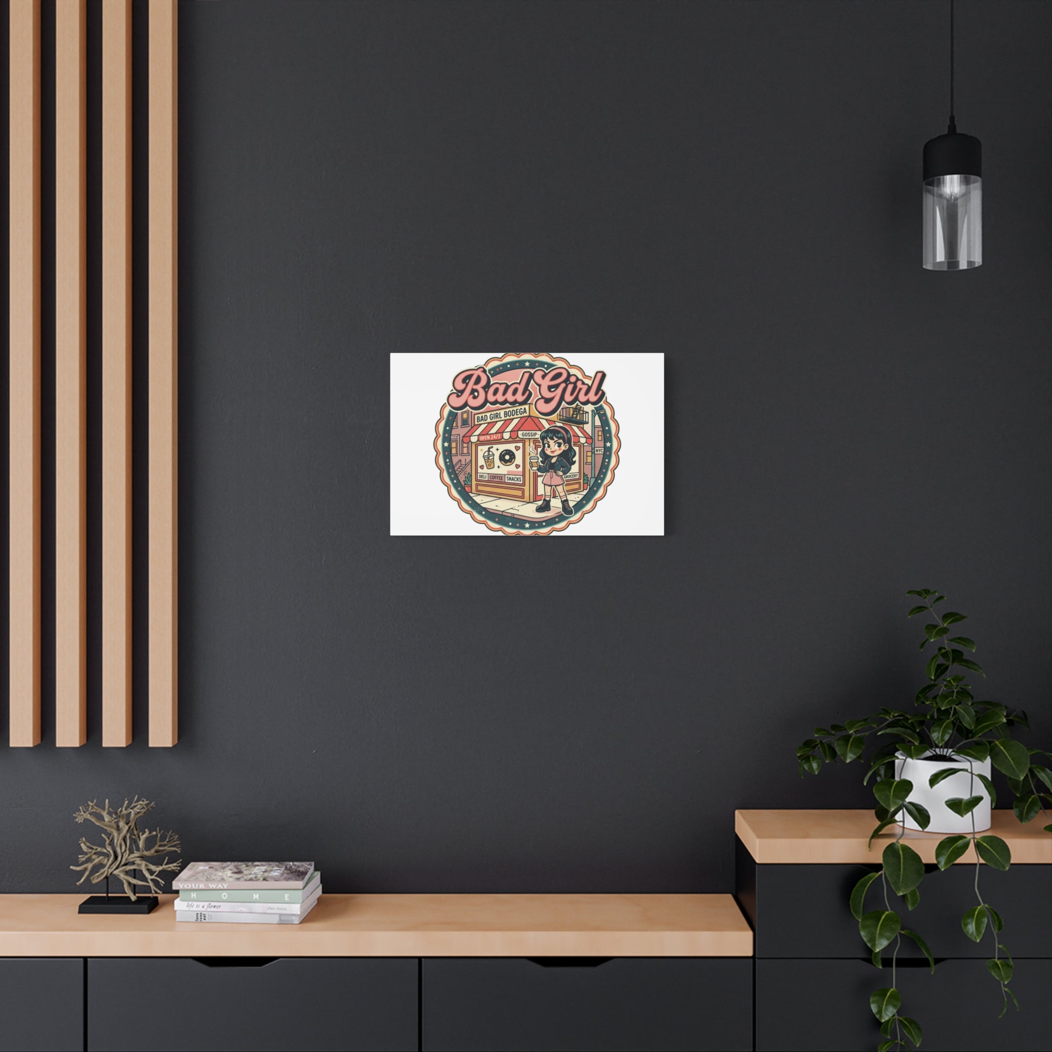 Bad Girl Bodega Canvas Print | Bodega, NYC, Y2K Corner Store Art
