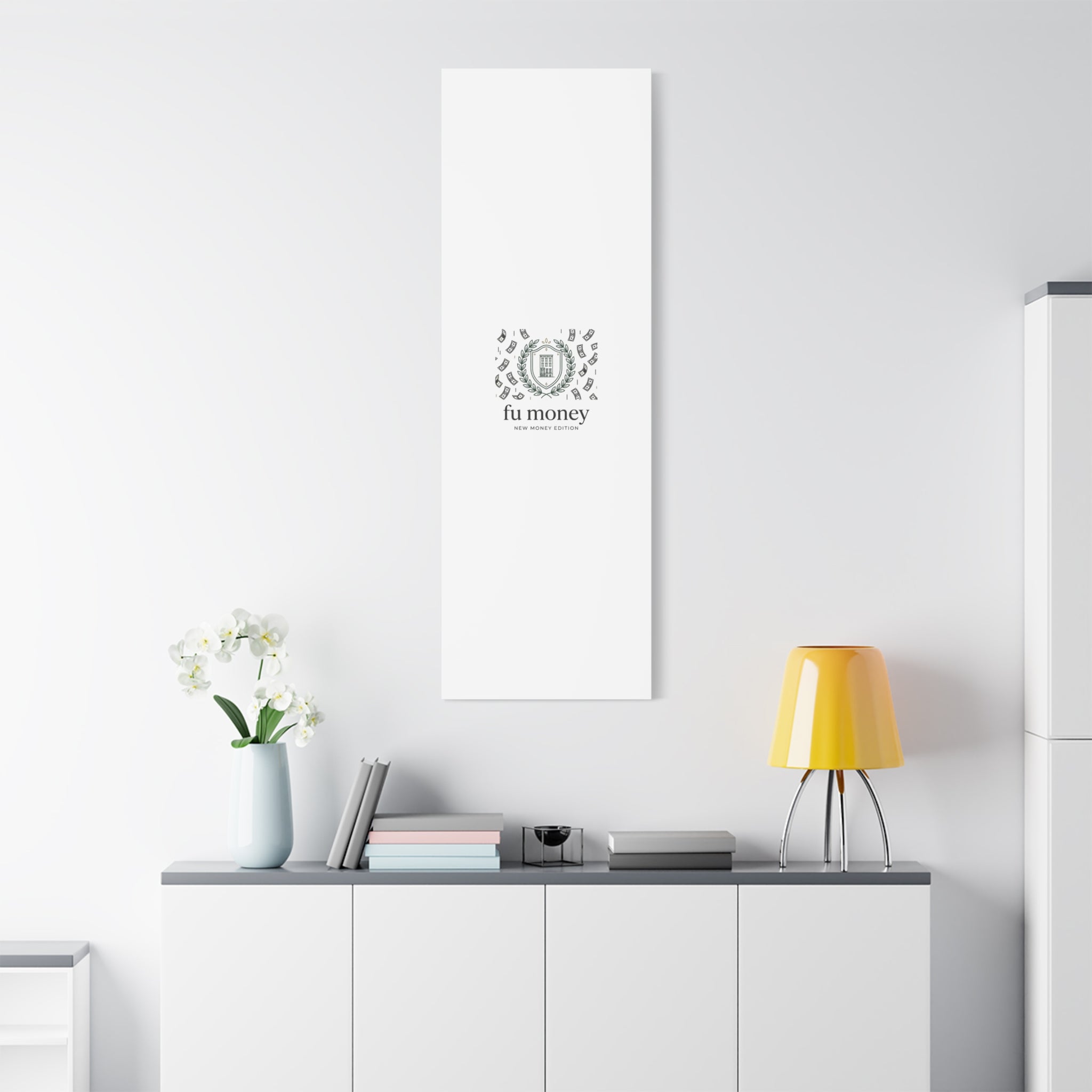 fu money Canvas |New Money Minimalist, Quiet Luxury, Serif Monochrome