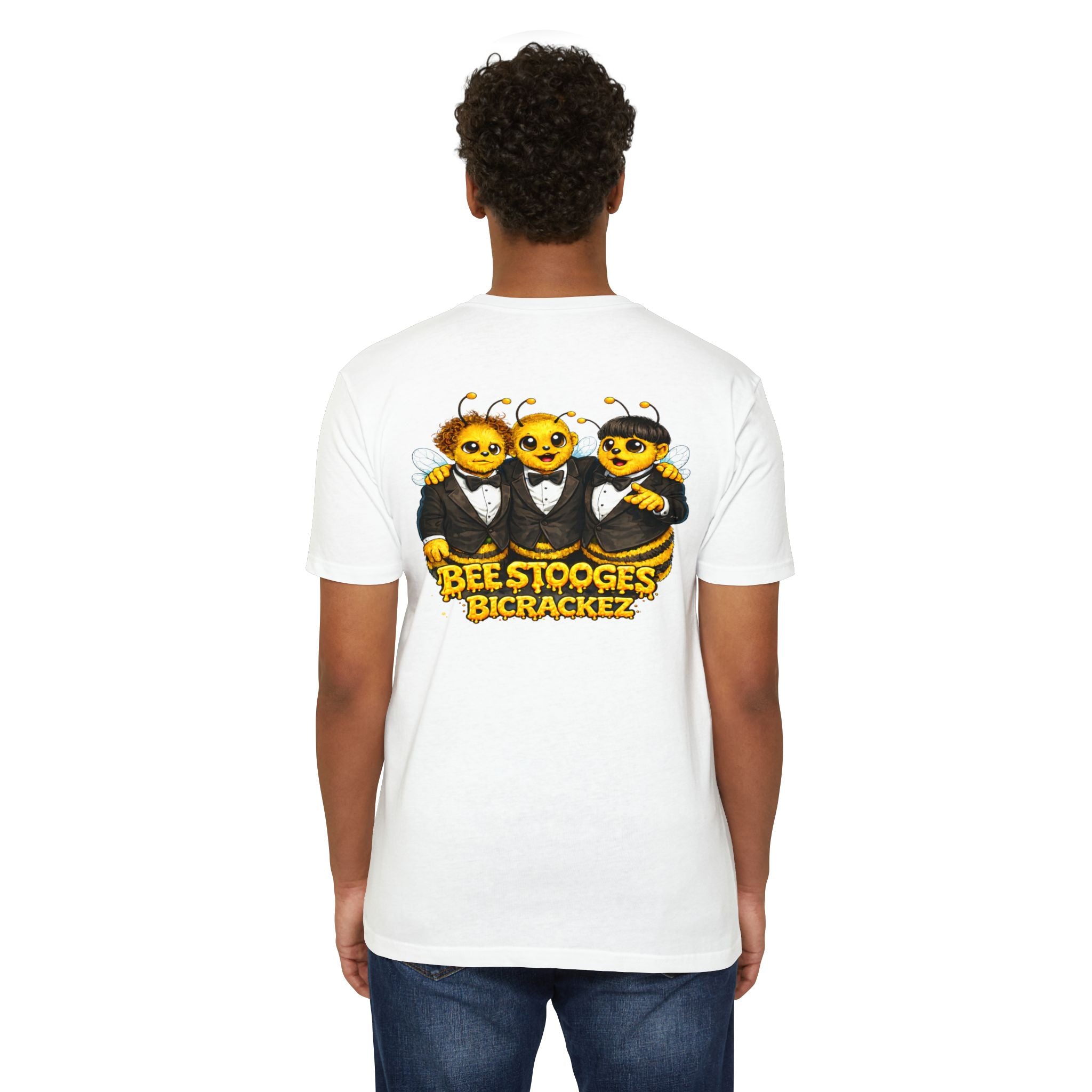 Bee Stooges Graphic T-Shirt — Bee Costume Trio "Bee Crackez" Vintage Band Tee
