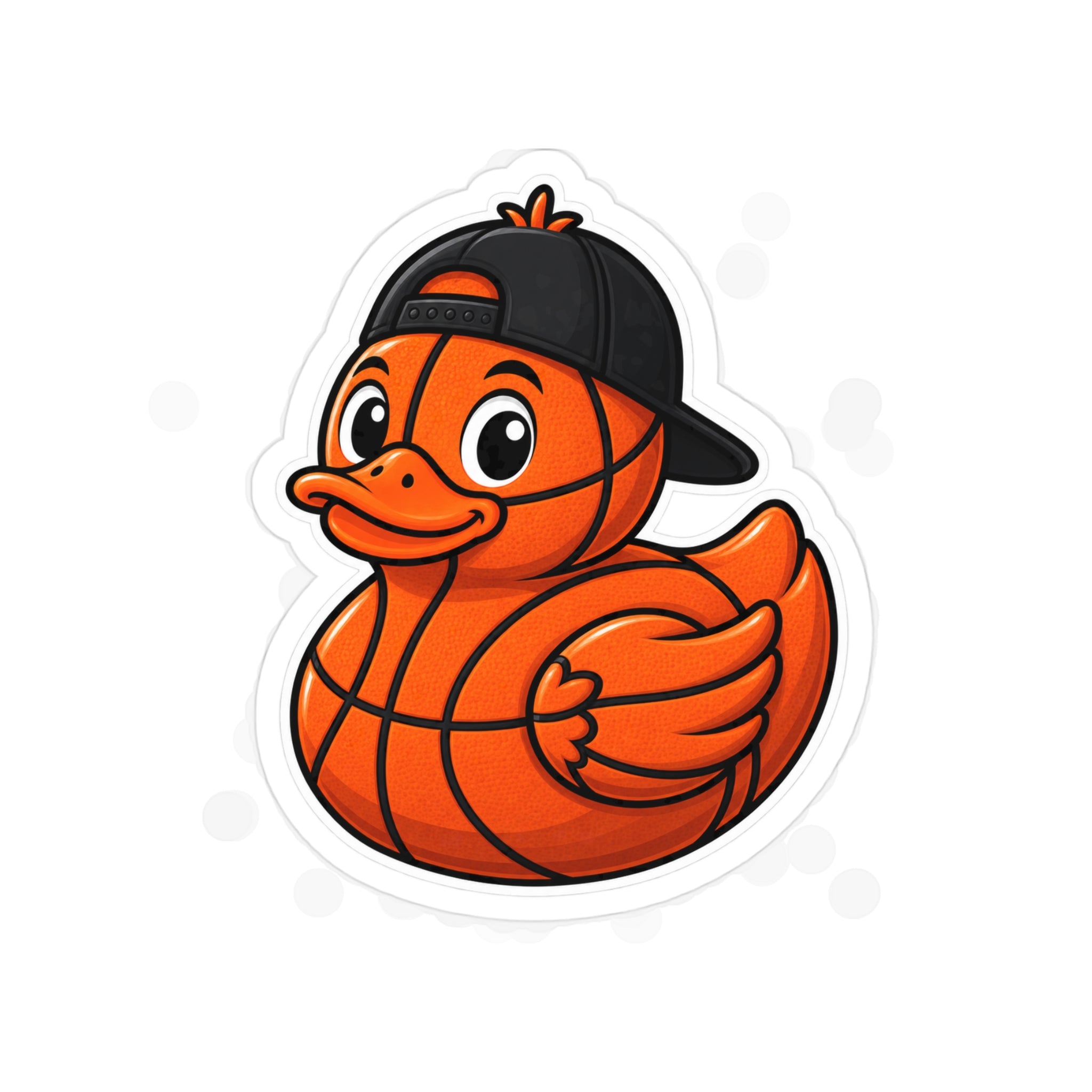 Basketball Duck Die-Cut Outdoor Sticker — Waterproof Transparent Sports Sticker