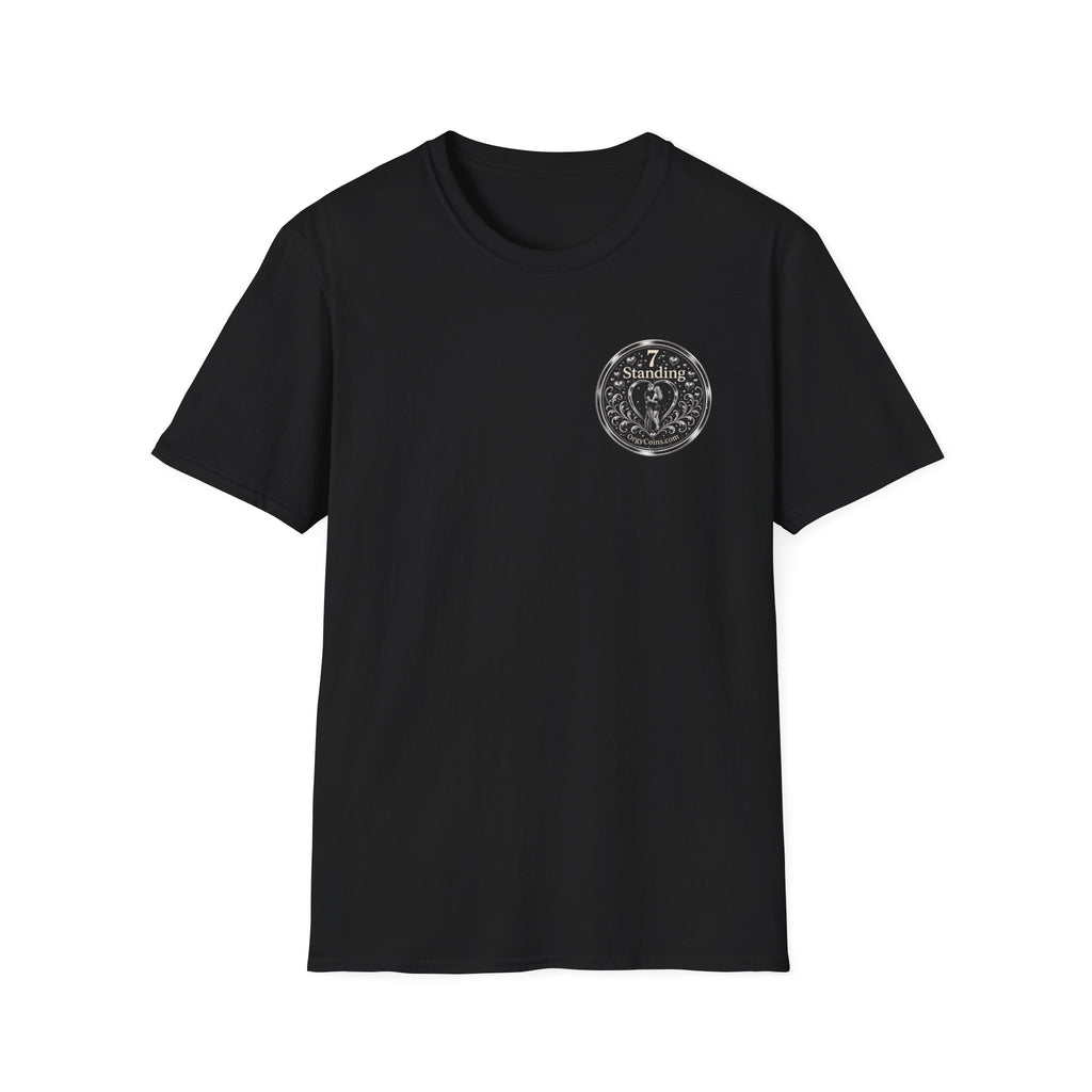 Standing Seven Orgy Coin Graphic T-Shirt