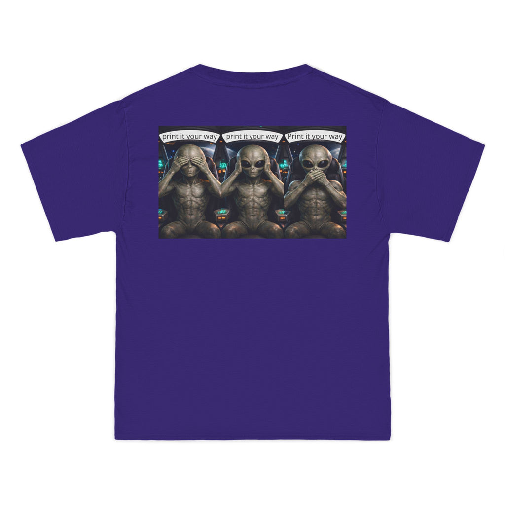 Alien Meditation Graphic T-Shirt — 'See No Evil' Trio Sci‑Fi Tee