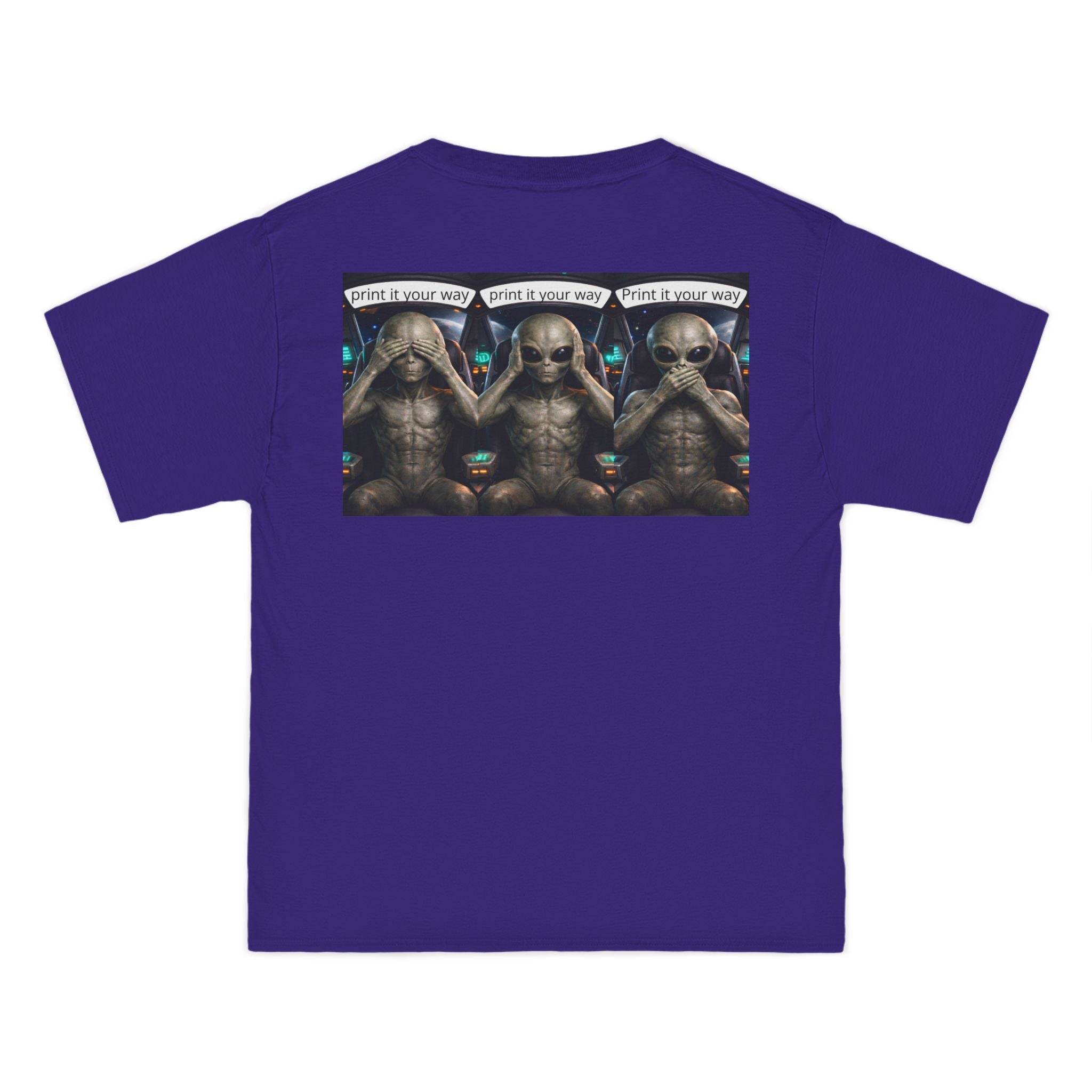 Alien Meditation Graphic T-Shirt — 'See No Evil' Trio Sci‑Fi Tee