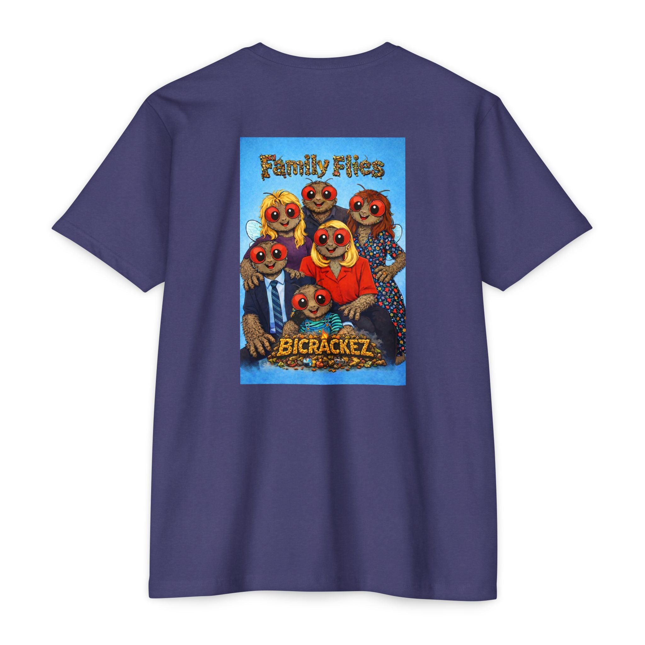 Family Flies Graphic T-Shirt — "Bicracketz" Retro Cartoon Tee