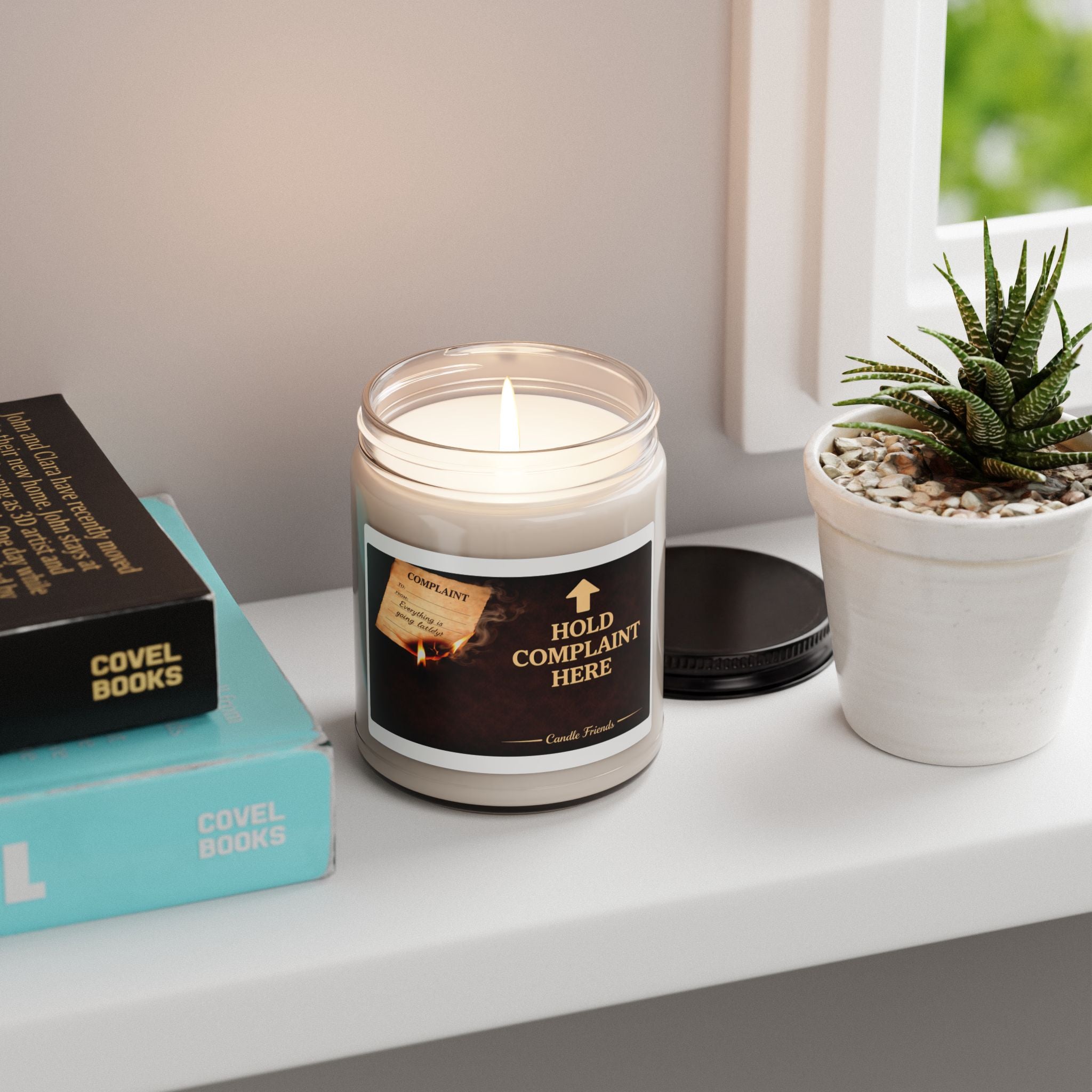Hold Complaint Here Scented Soy Candle — 9oz Novelty Humor Candle