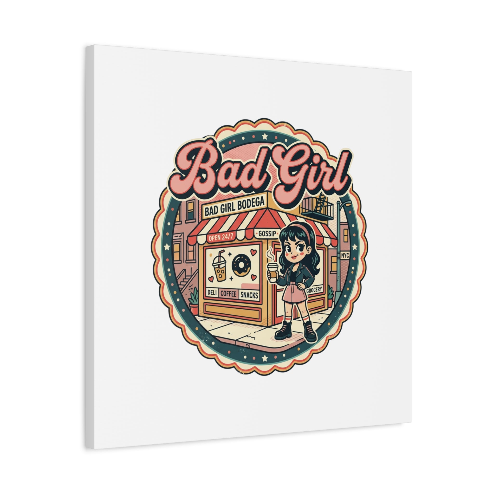 Bad Girl Bodega Canvas Print | Bodega, NYC, Y2K Corner Store Art