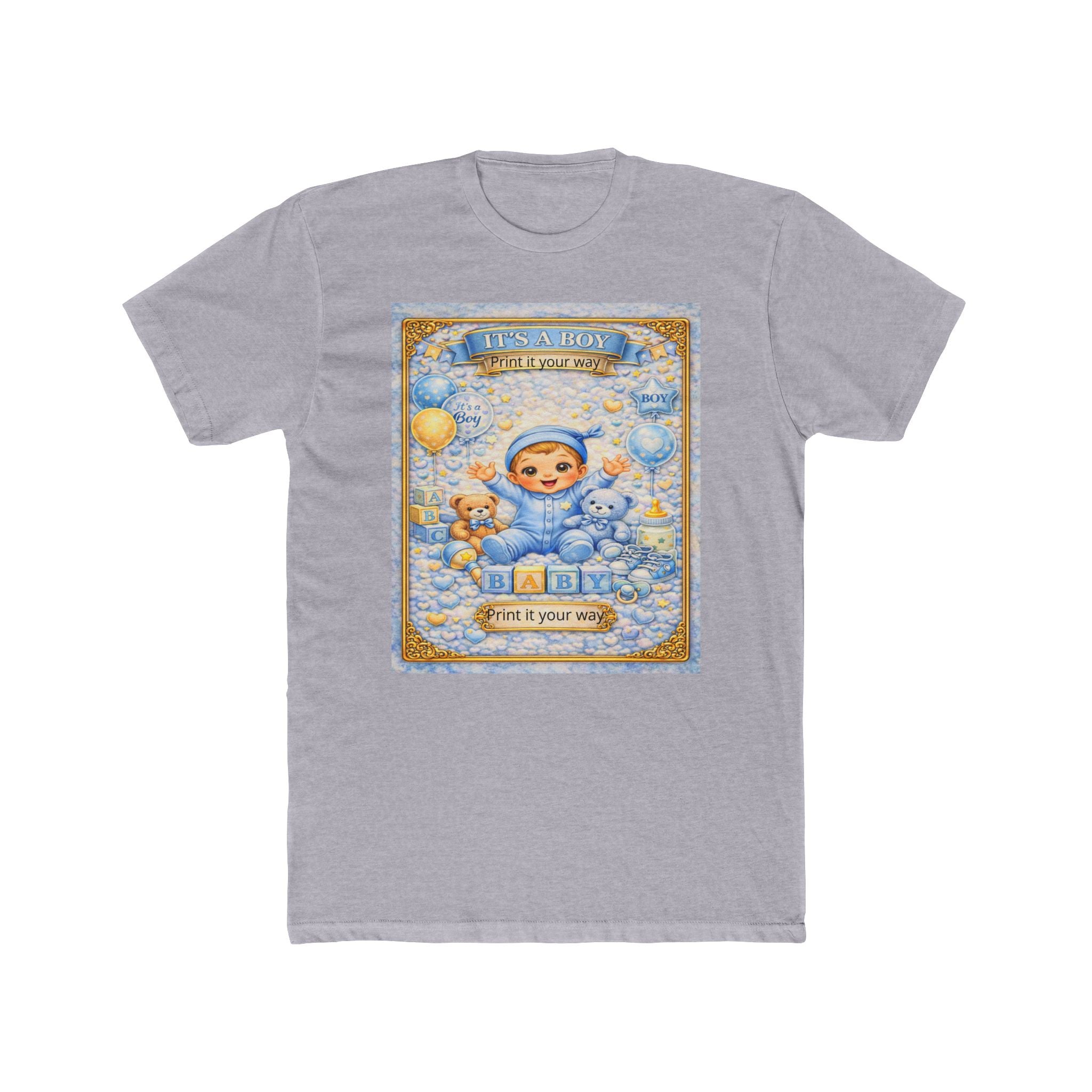 Its a Boy T‑Shirt – 'A New Adventure Begins' Cute Vintage Blue Baby Design