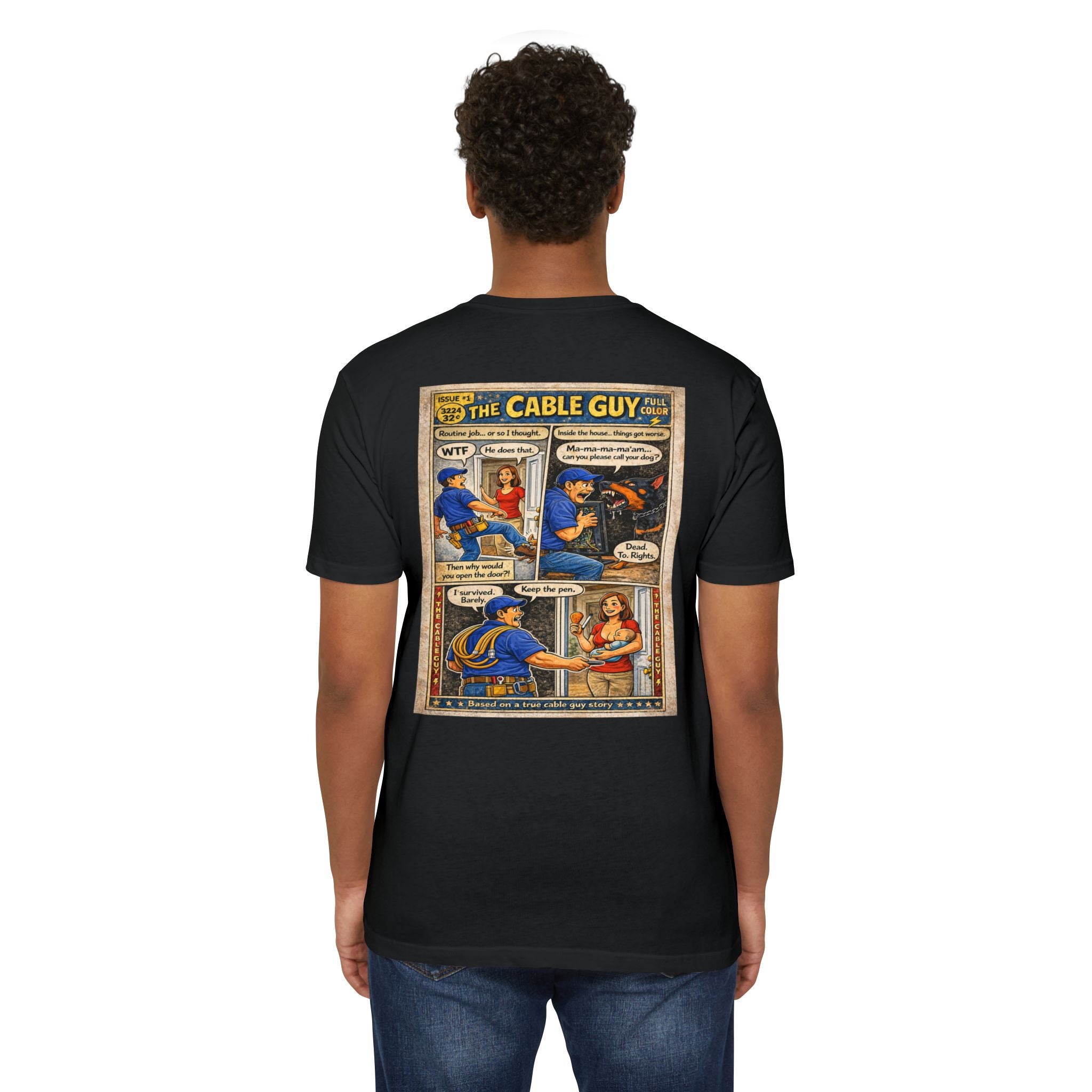 Cable Guy Comic T-Shirt — Funny Retro Pop Art Tee