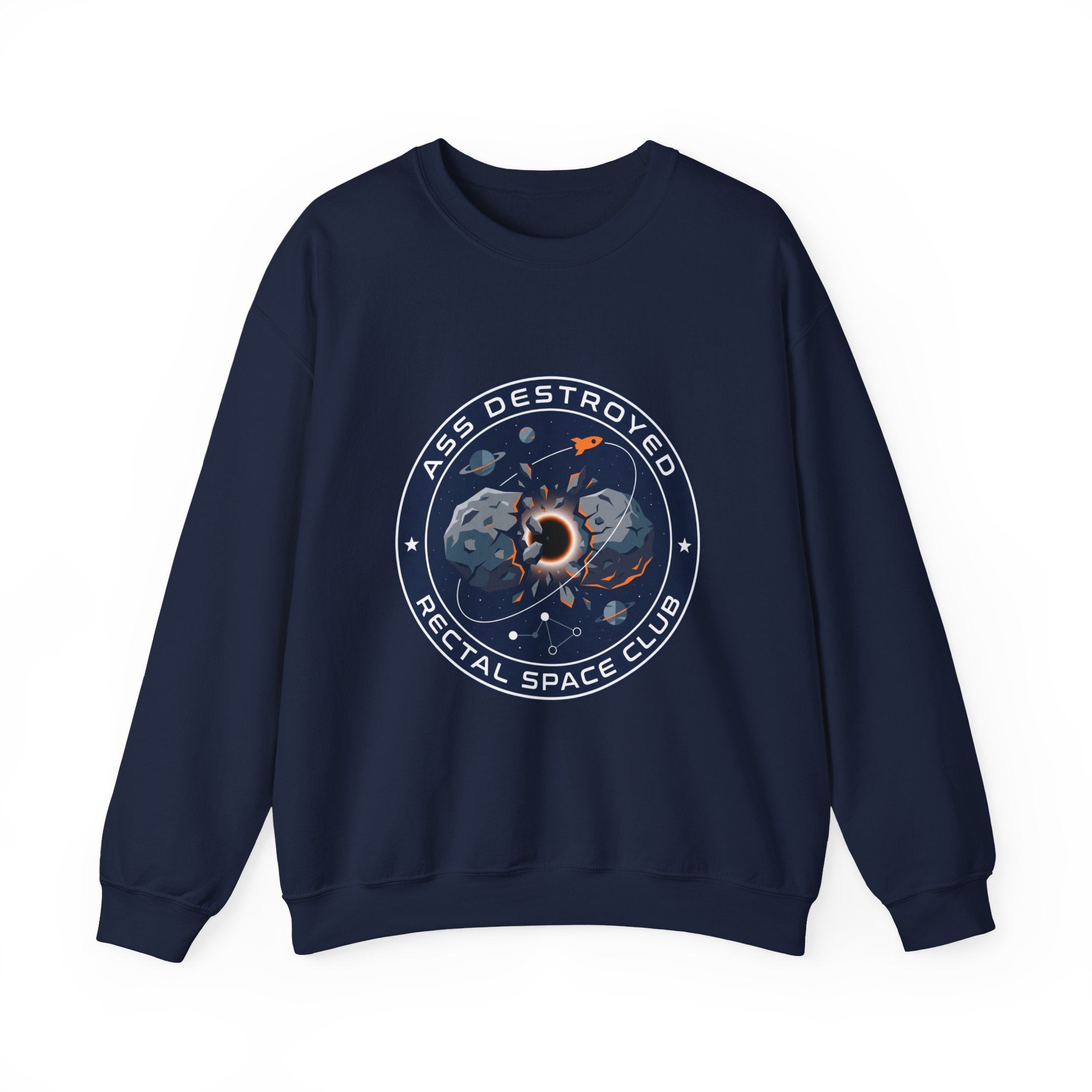 Mission Patch Cosmic Rocket Crewneck, space astronaut, mission patch, hard sci-fi