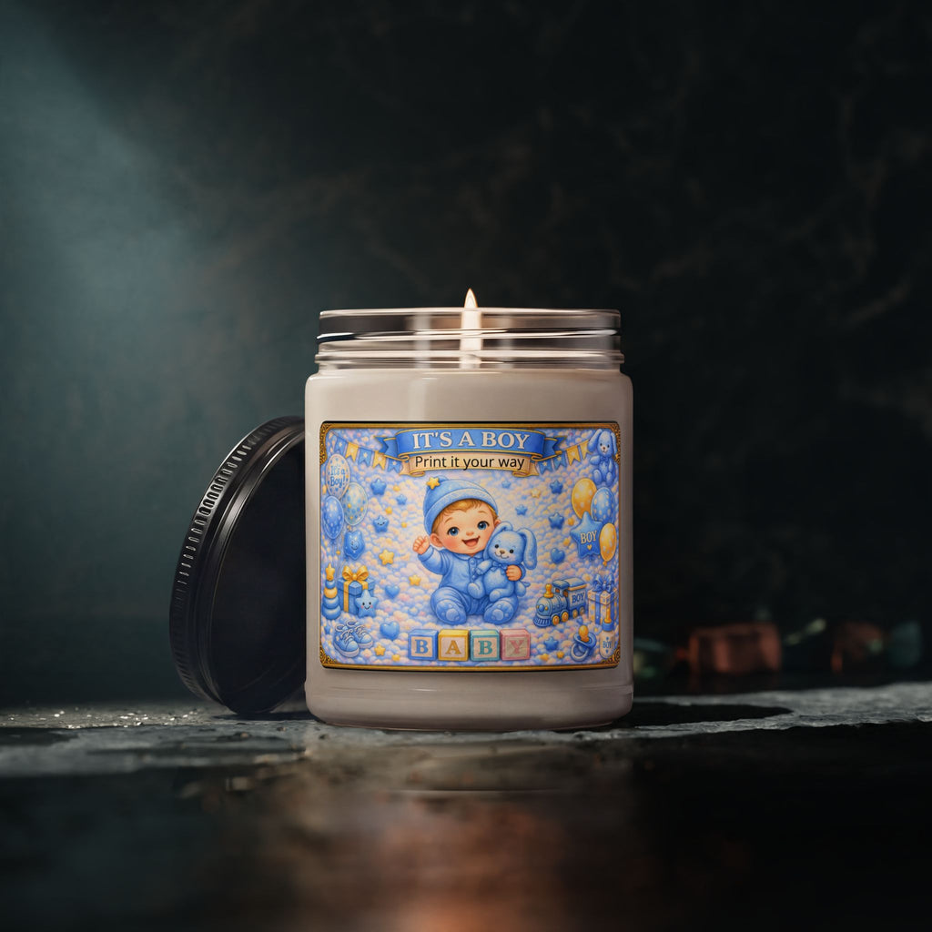 Baby Boy Scented Soy Candle 9oz — "It's a Boy" Nursery Gift
