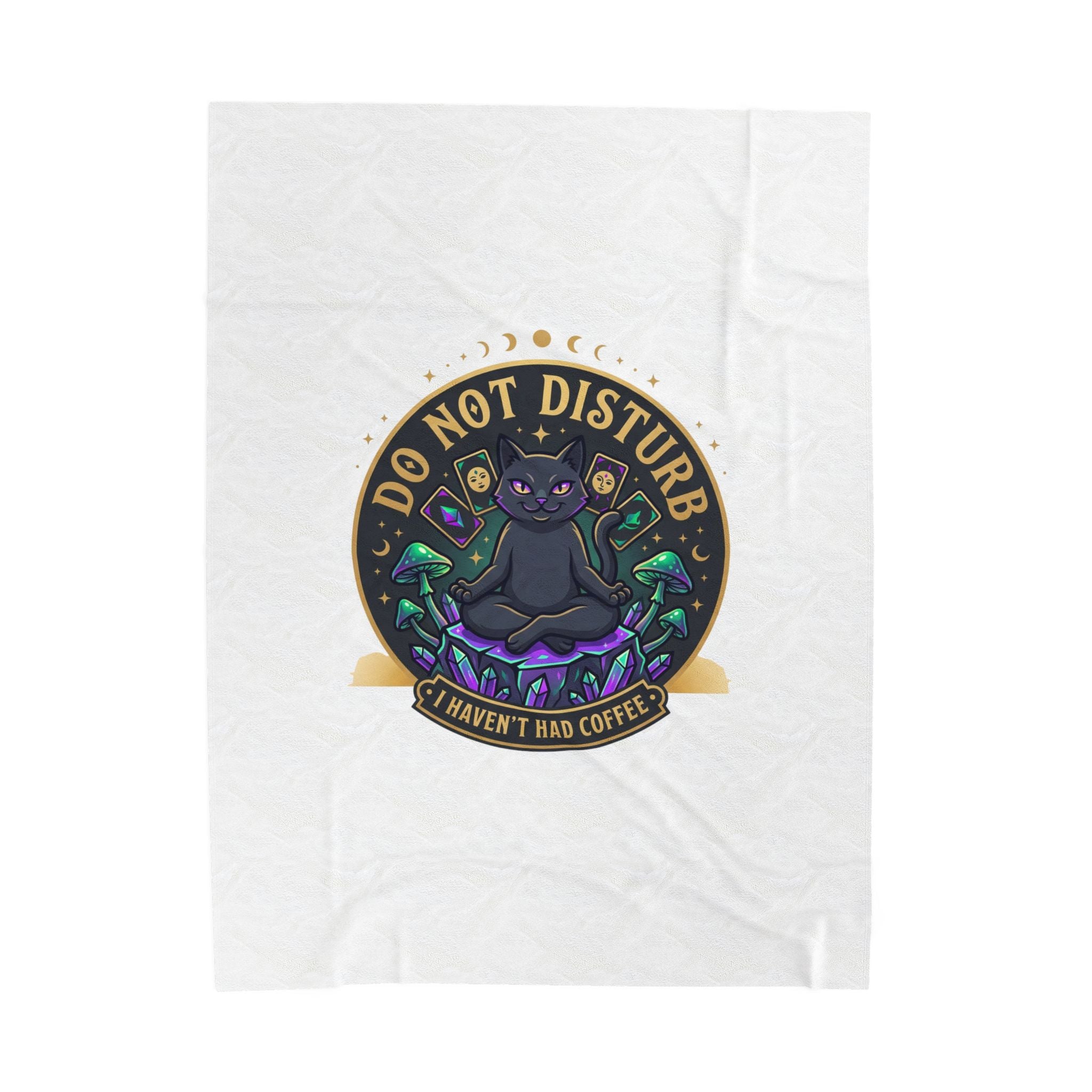 Do Not Disturb Cat Coffee Blanket | witchy goblincore, celestial crystals