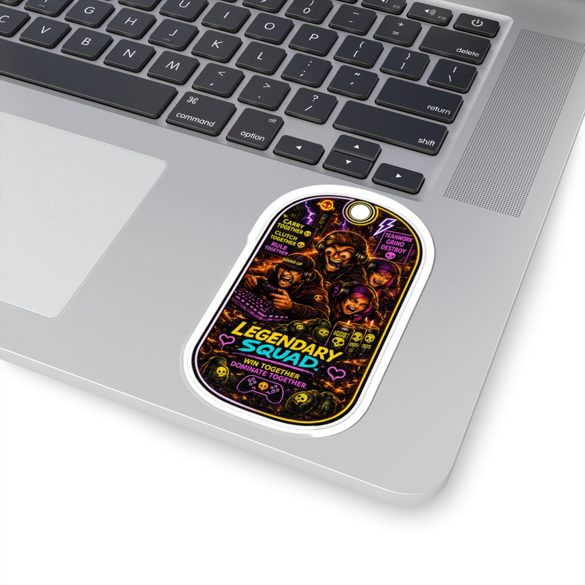 Legendary Squad Gamer Sticker — 'Win Together Dominate Together' Kiss-Cut Sticker