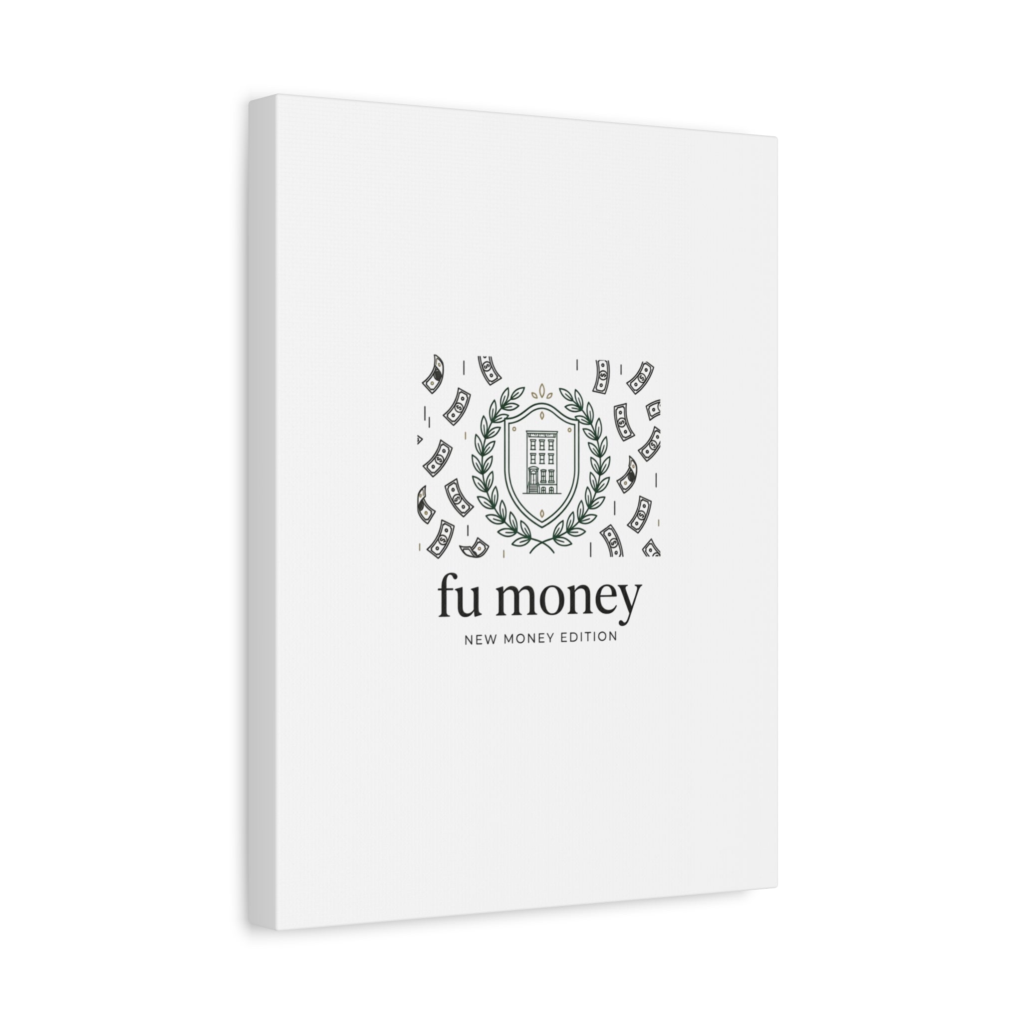 fu money Canvas |New Money Minimalist, Quiet Luxury, Serif Monochrome